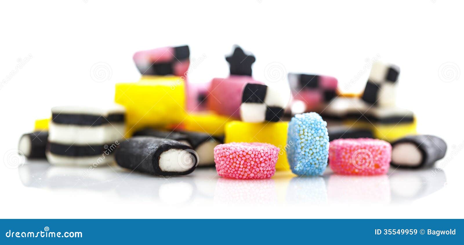 Liquorice Allsorts Isolated on a White Stock Image Image of liquorice