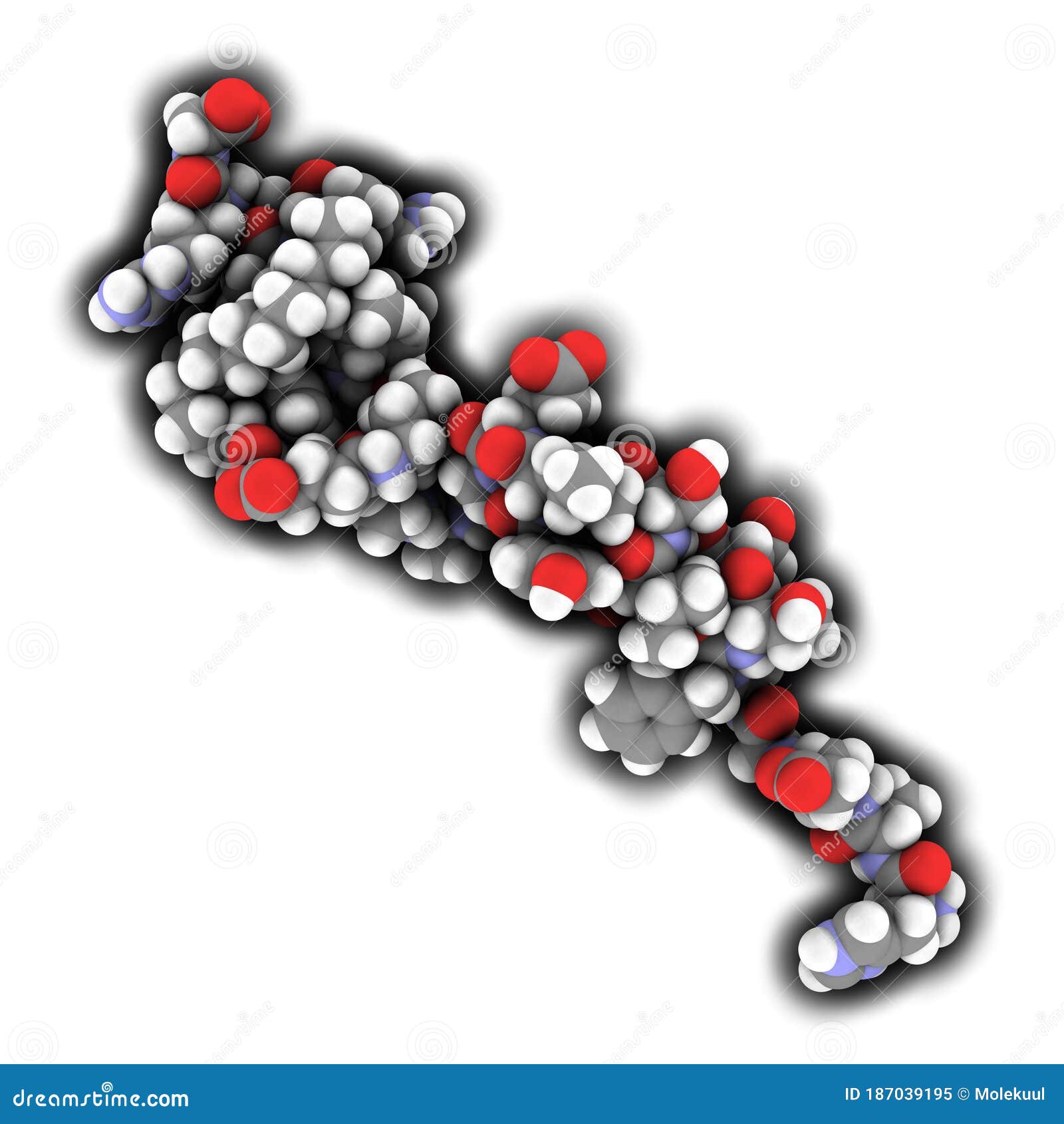 liraglutide peptide drug molecule. agonist of the glucagon-like peptide-1 receptor used in treatment of diabetes and obesity