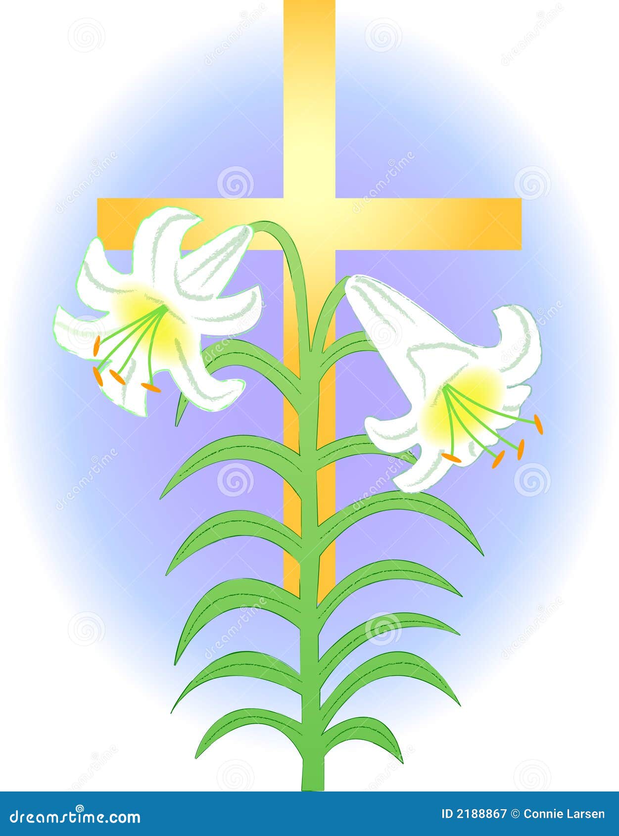 Lirio de Pascua y Cruz ilustración del vector. Ilustración de prestado -  2188867, image size:1251x1690