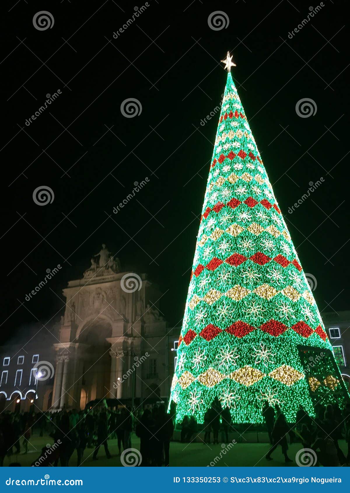Lisbon Christmas tree stock image. Image of tree, christmas 133350253
