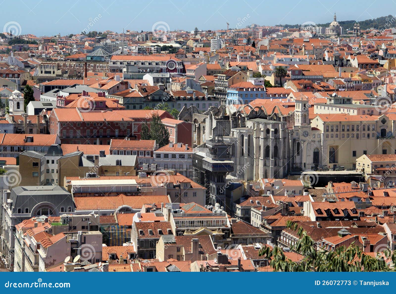 Lisbon Portugal. Lisbon panorama, Portugal byggnader, tak, kyrkor