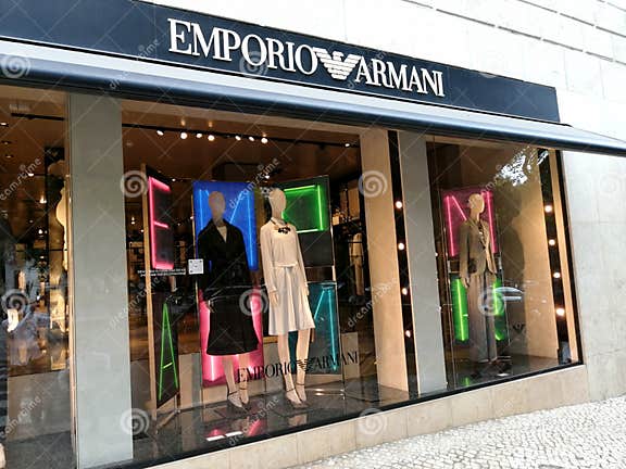 Emporio Armani Shop in Lisbon Editorial Photography - Image of lisbon ...