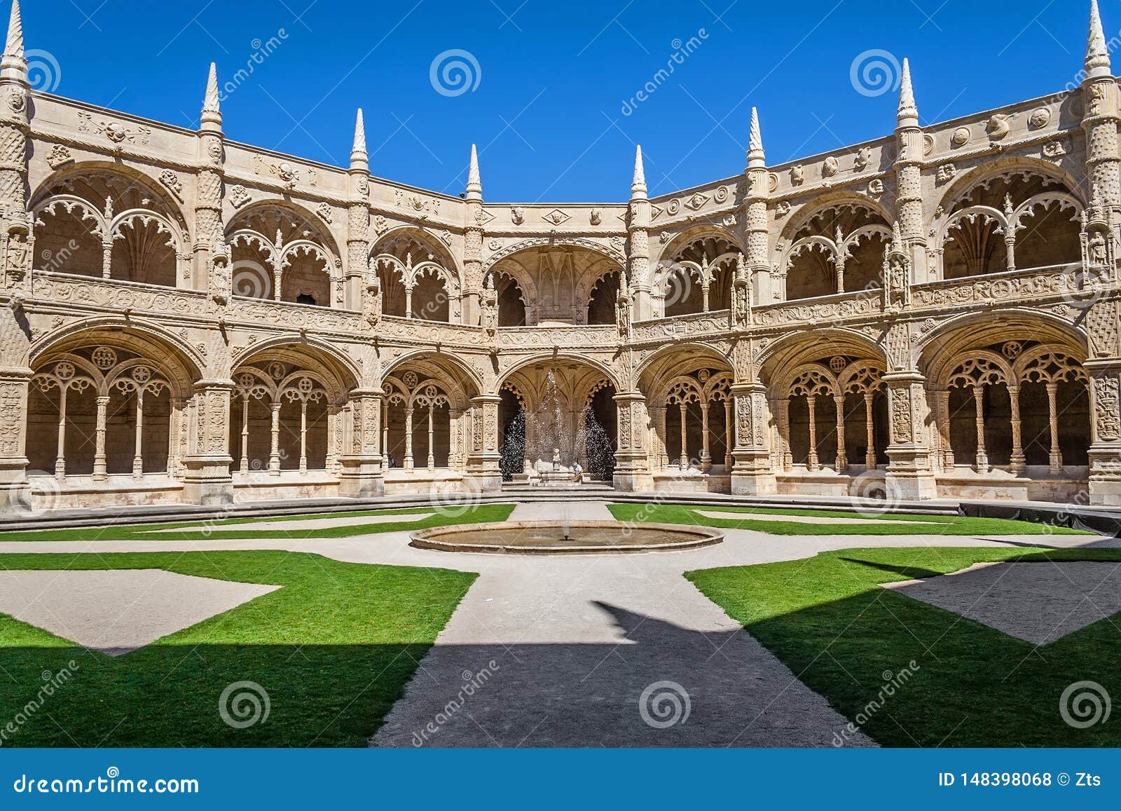 lisbon, portugal. cloister of the jeronimos monastery or abbey aka santa maria de belem monastery