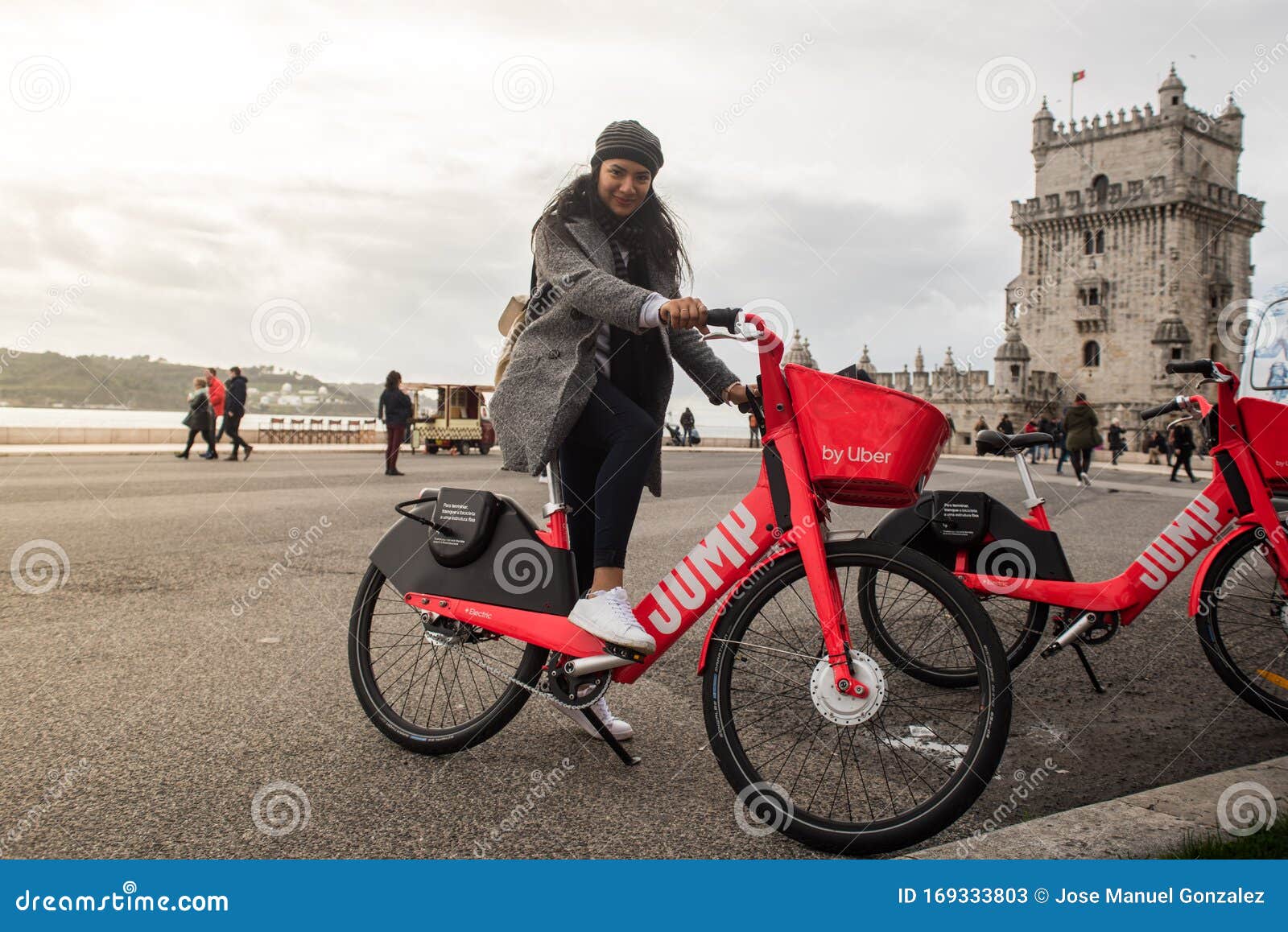 Lisbon, Portugal - December 14, 2019: Woman Riding A ...