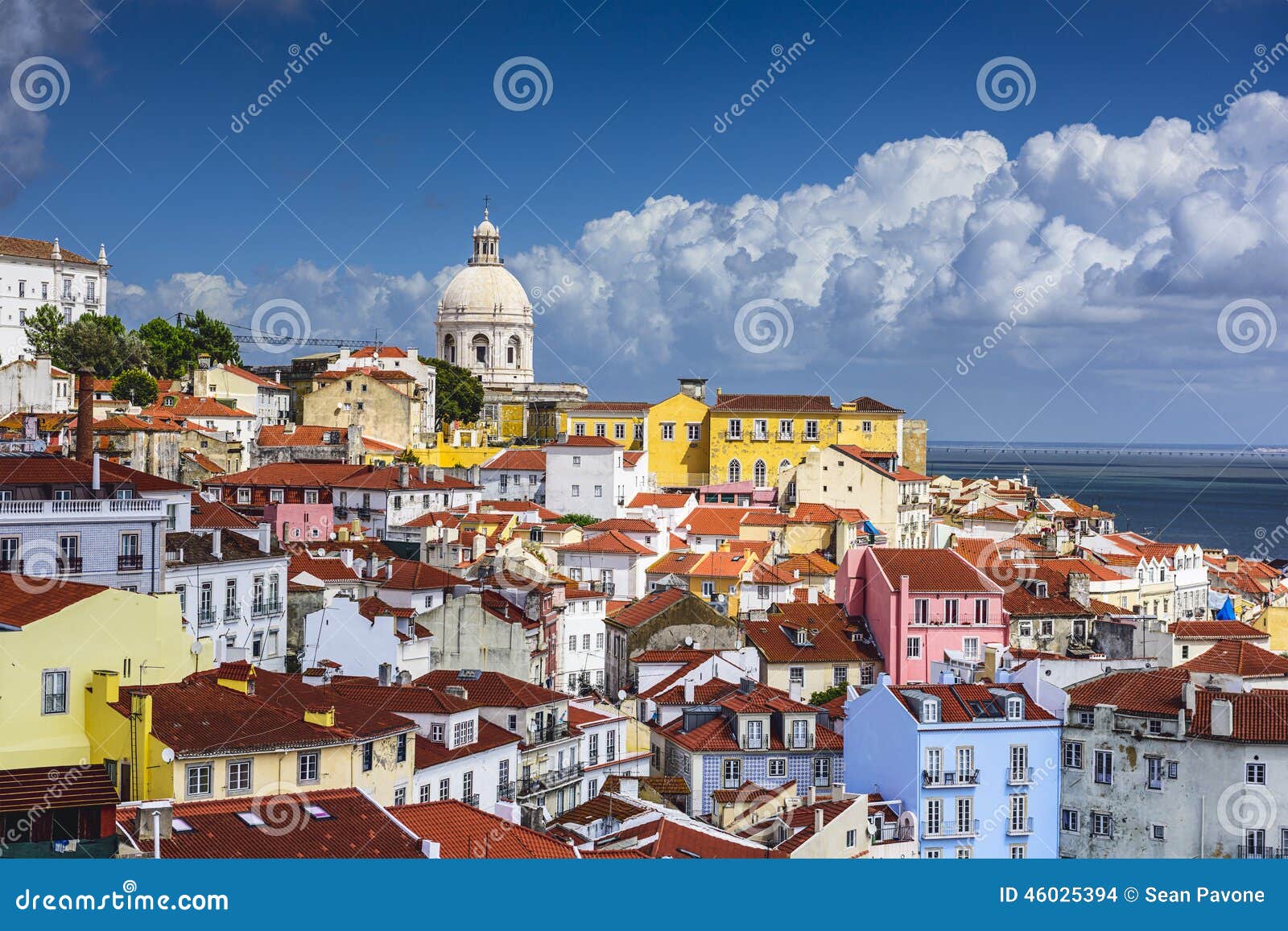lisbon, portugal skyline at alfama
