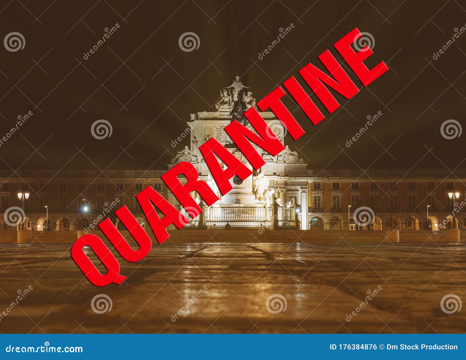 Lisbon under quarantine. stock photo. Image of famous 176384876
