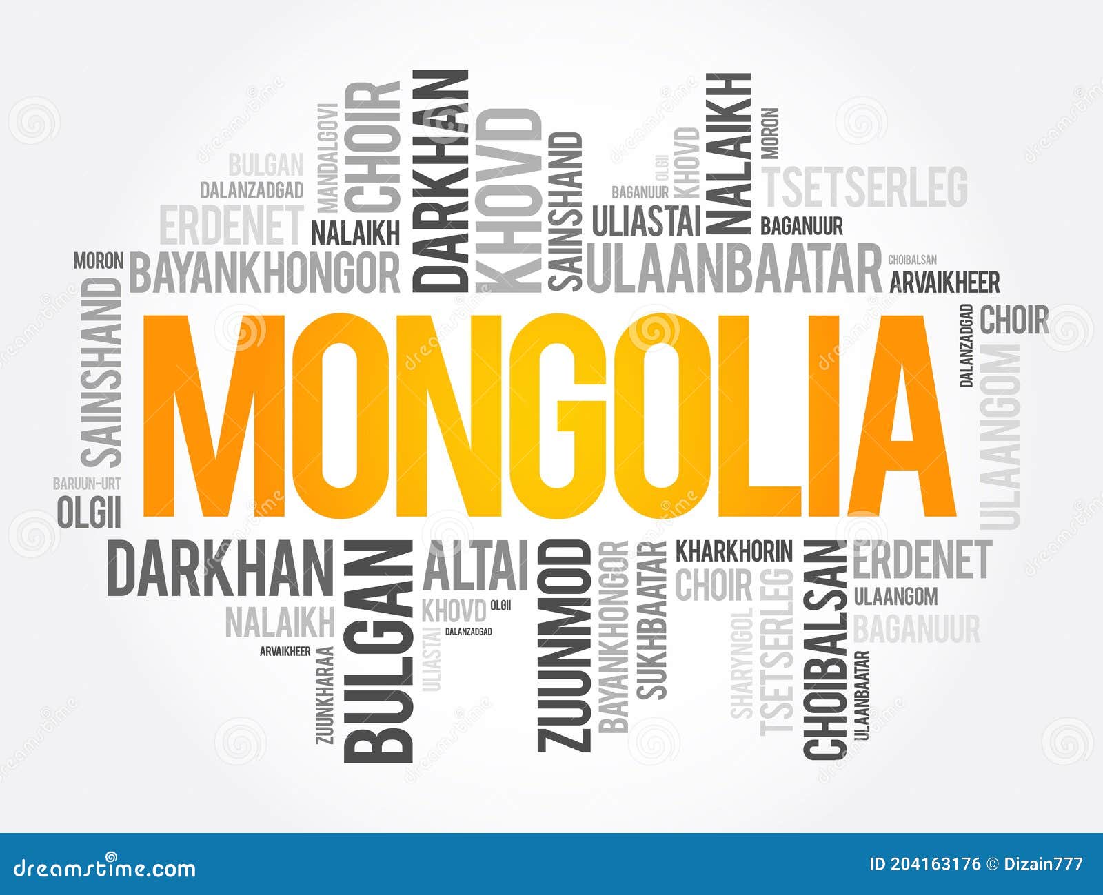 list of cities and towns in mongolia, word cloud collage