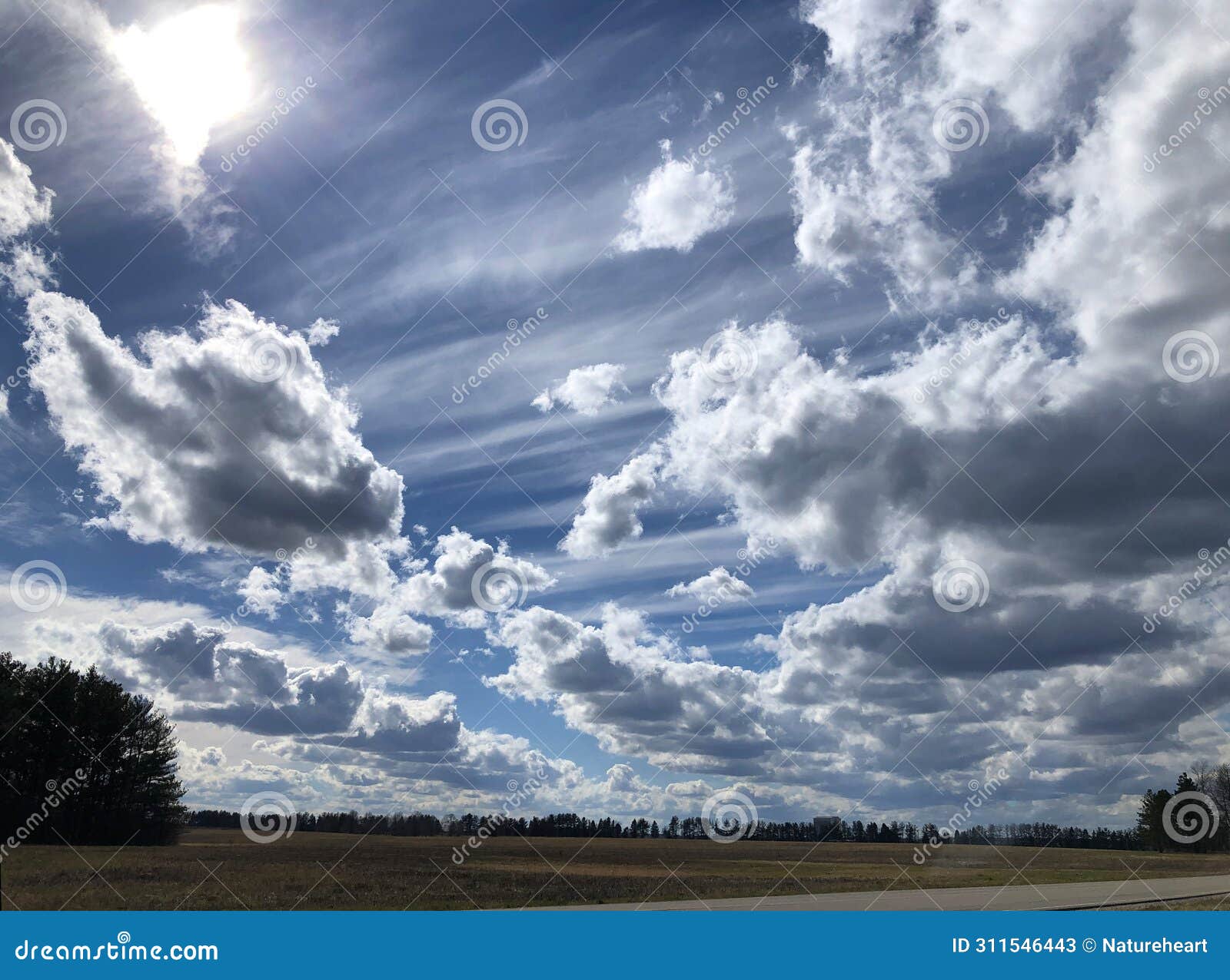 deep blue sky with various white clouds 4