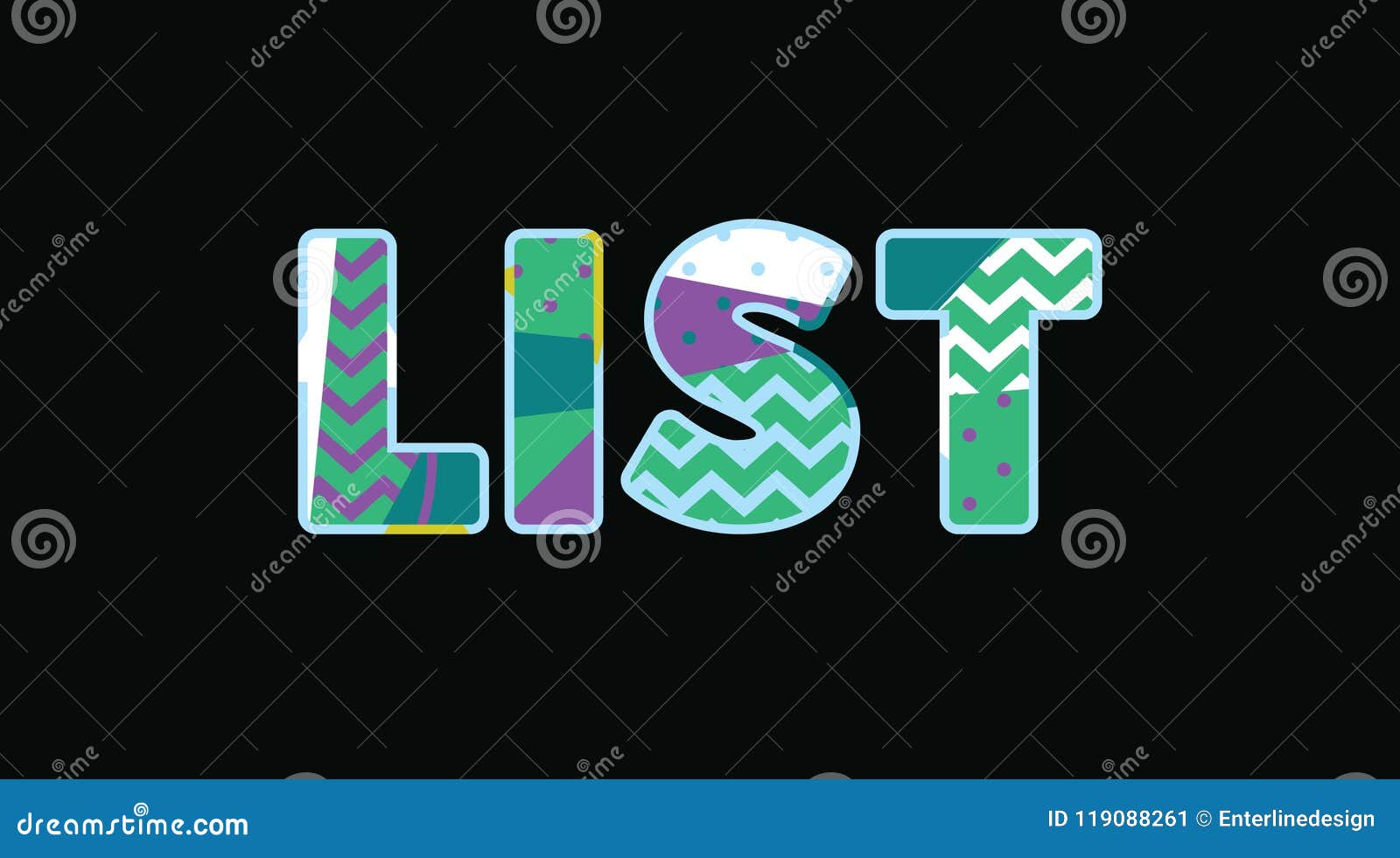 list concept word art 