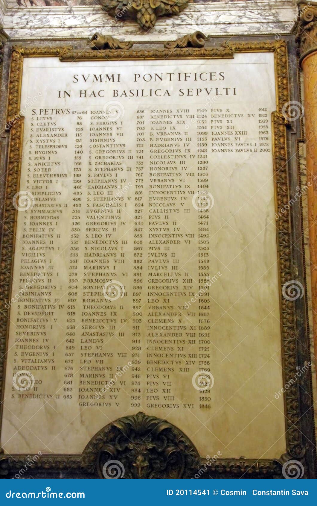 List of Popes editorial photo. Image of leaded, historic - 20114541