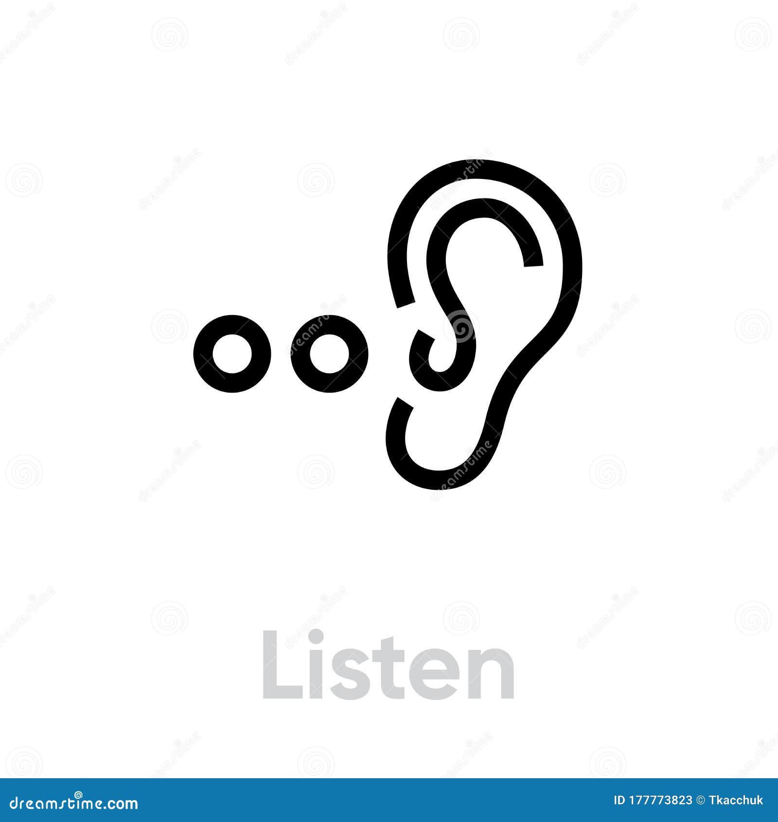 listen icon. editable  outline.