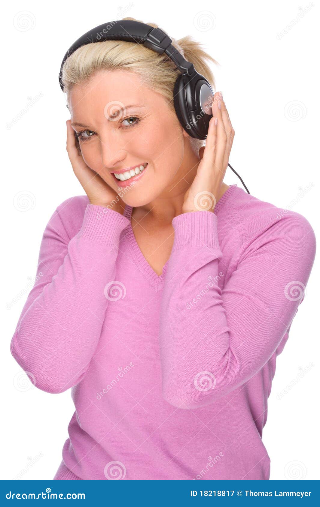 Listen to the music stock image. Image of modern, girl 18218817