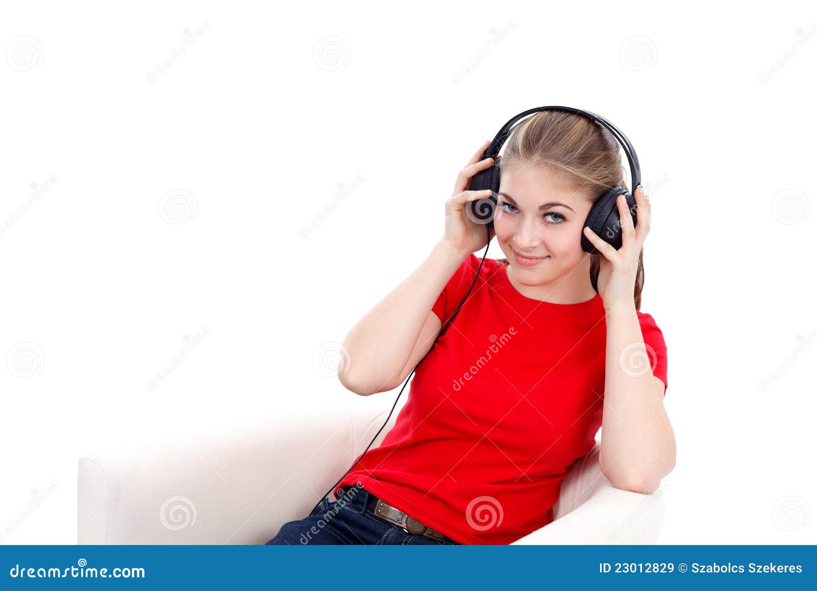 Listen to the music! stock image. Image of listen, 23012829