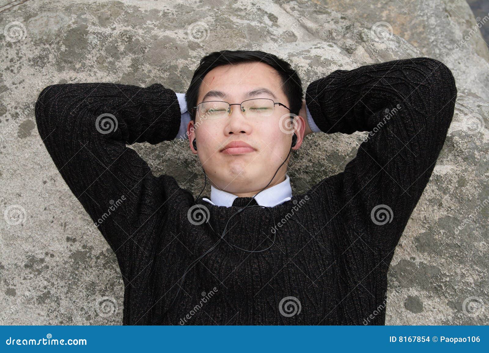 Listen to the music stock photo. Image of bath, listening - 8167854