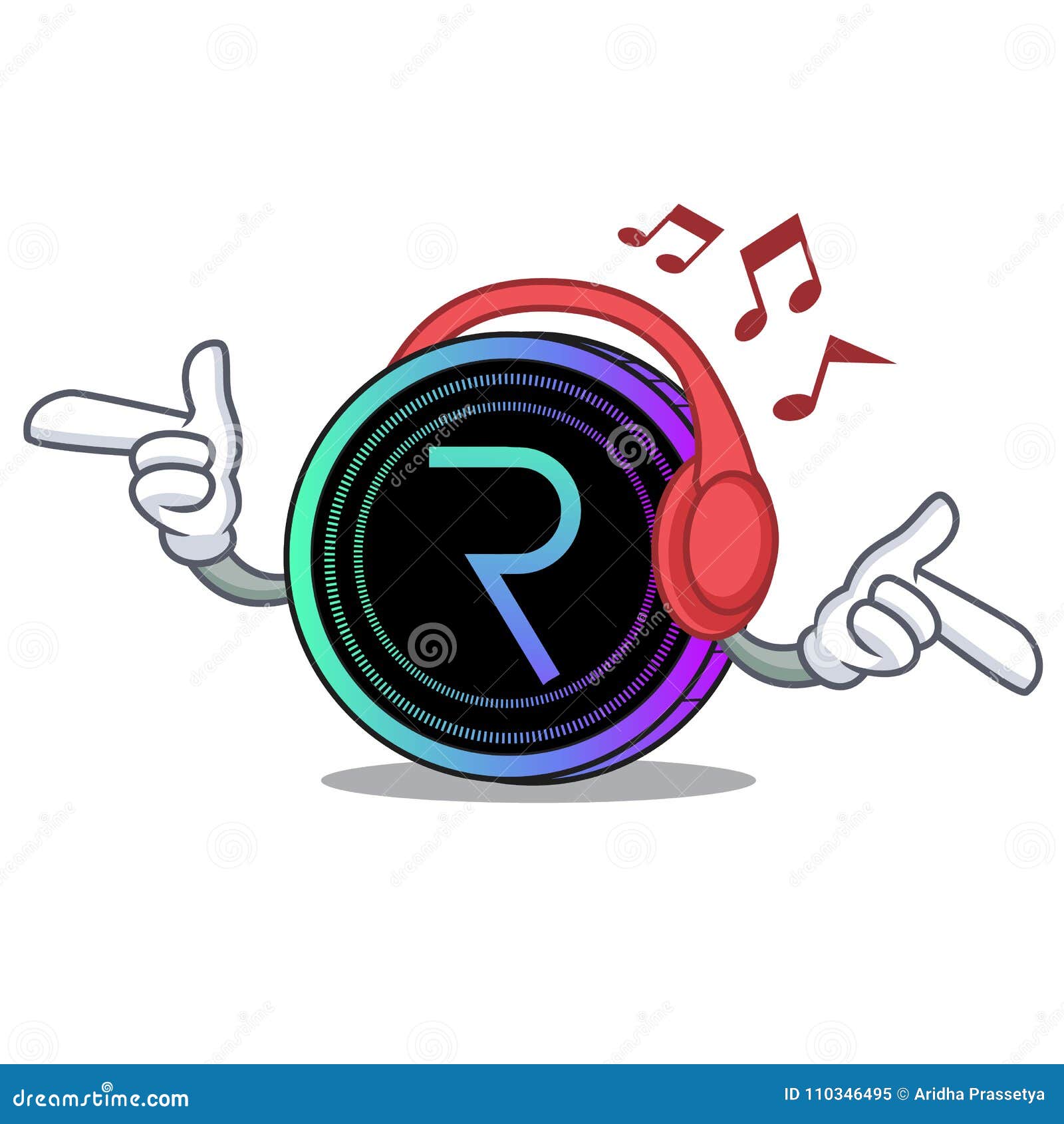 Listening Music Request Network Coin Mascot Cartoon Stock Vector -  Illustration of coin, electronic: 110346495