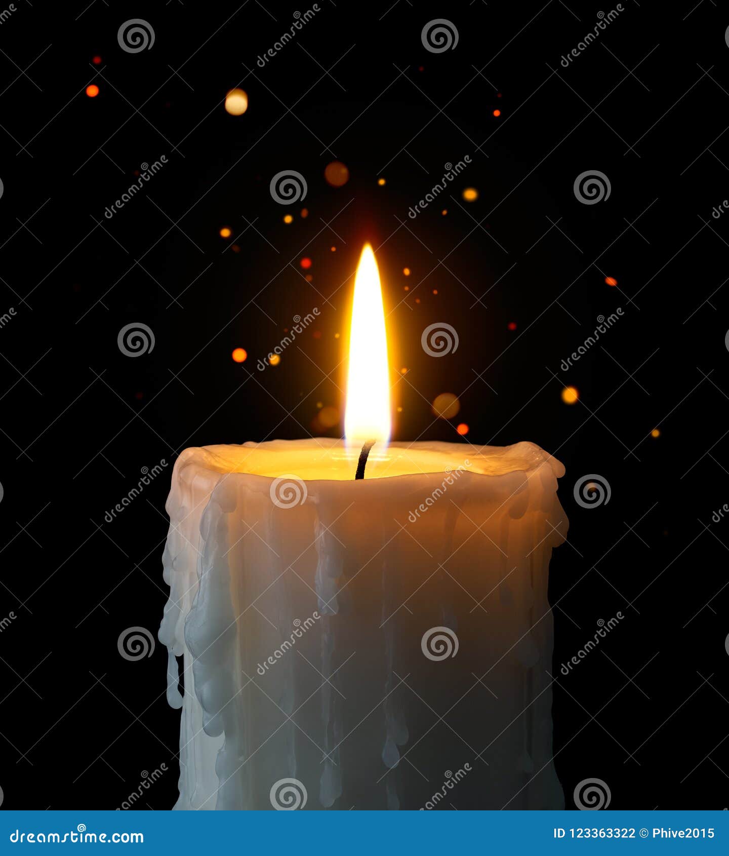 Lit Candle on Black Background Stock Photo Image of single, dark
