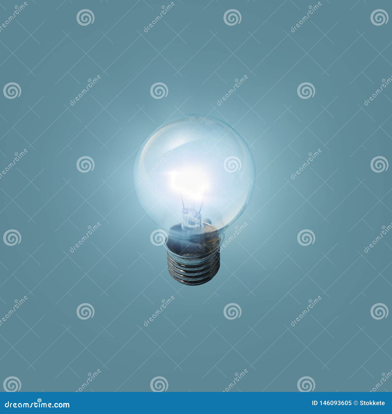 Lit incandescent lightbulb stock illustration. Illustration of