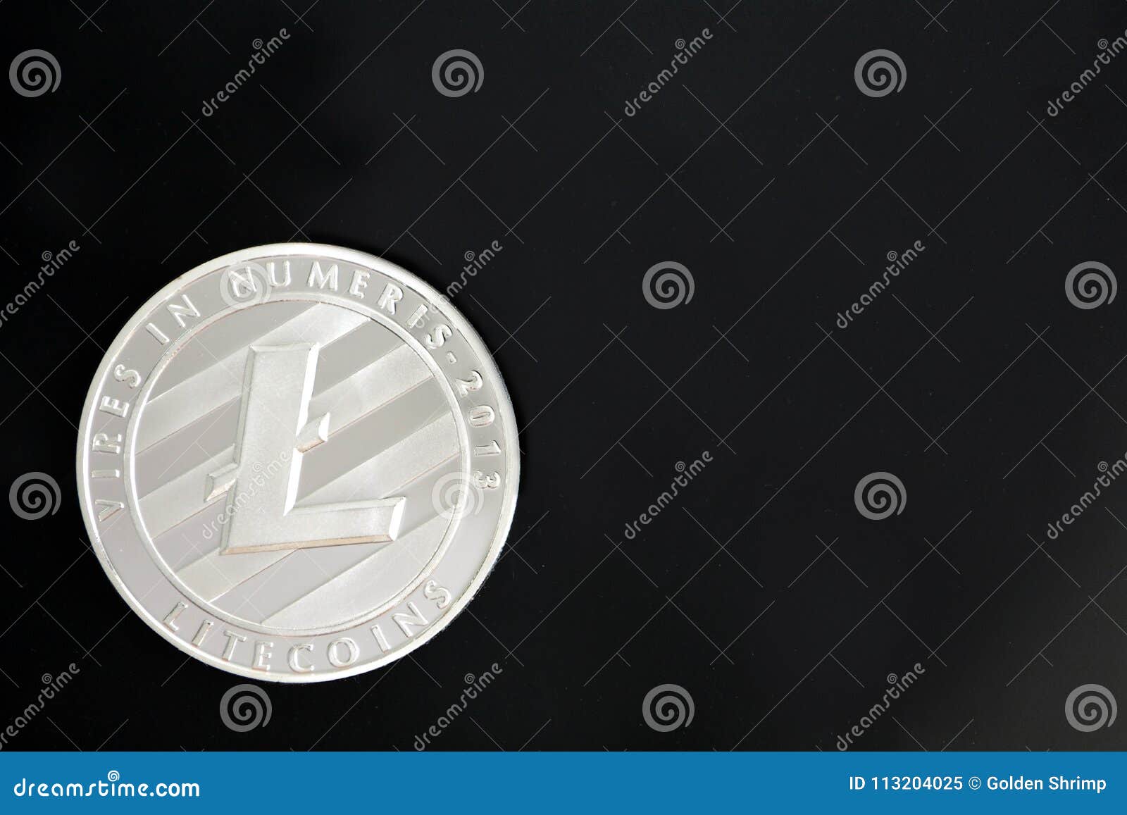 Litecoin, LTC, A Cryptocurrency Coin Isolated On Black ...