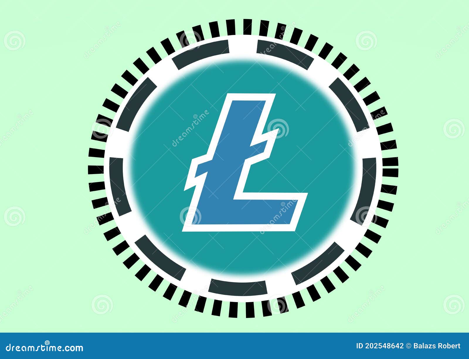 Litecoin Ltc Symbol, Crypto Currency Stock Illustration - Illustration of  gray, flat: 202548642