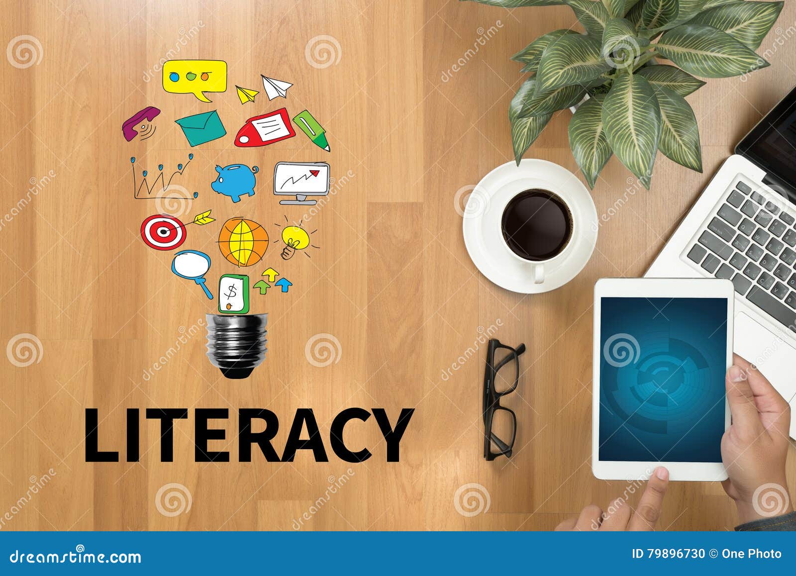 LITERACY Education School Financial Literacy To Education Stock Photo ...