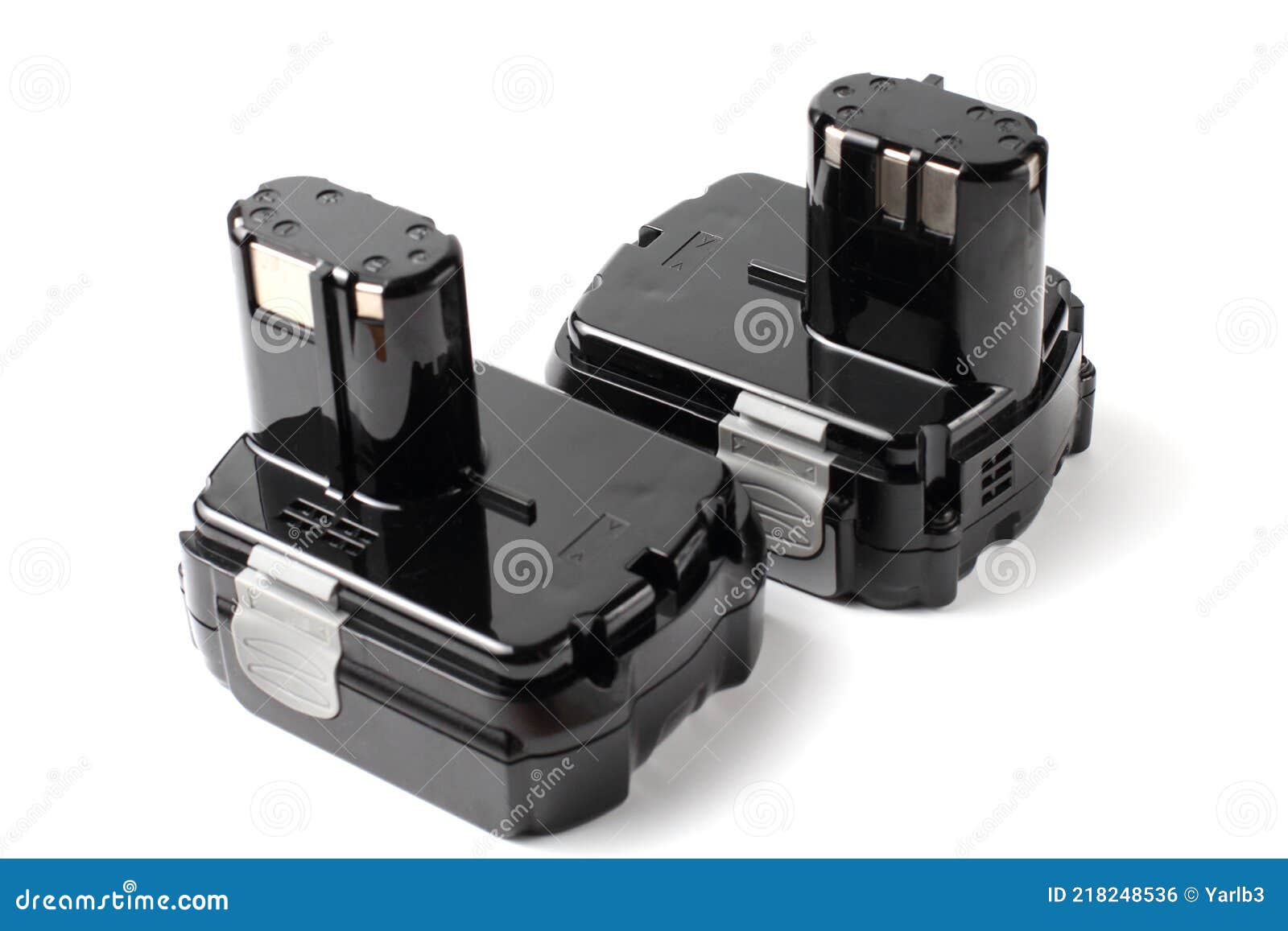 Lithium Battery for Hand Tools or Equipment, White Background, Isolate Stock Photo Image of