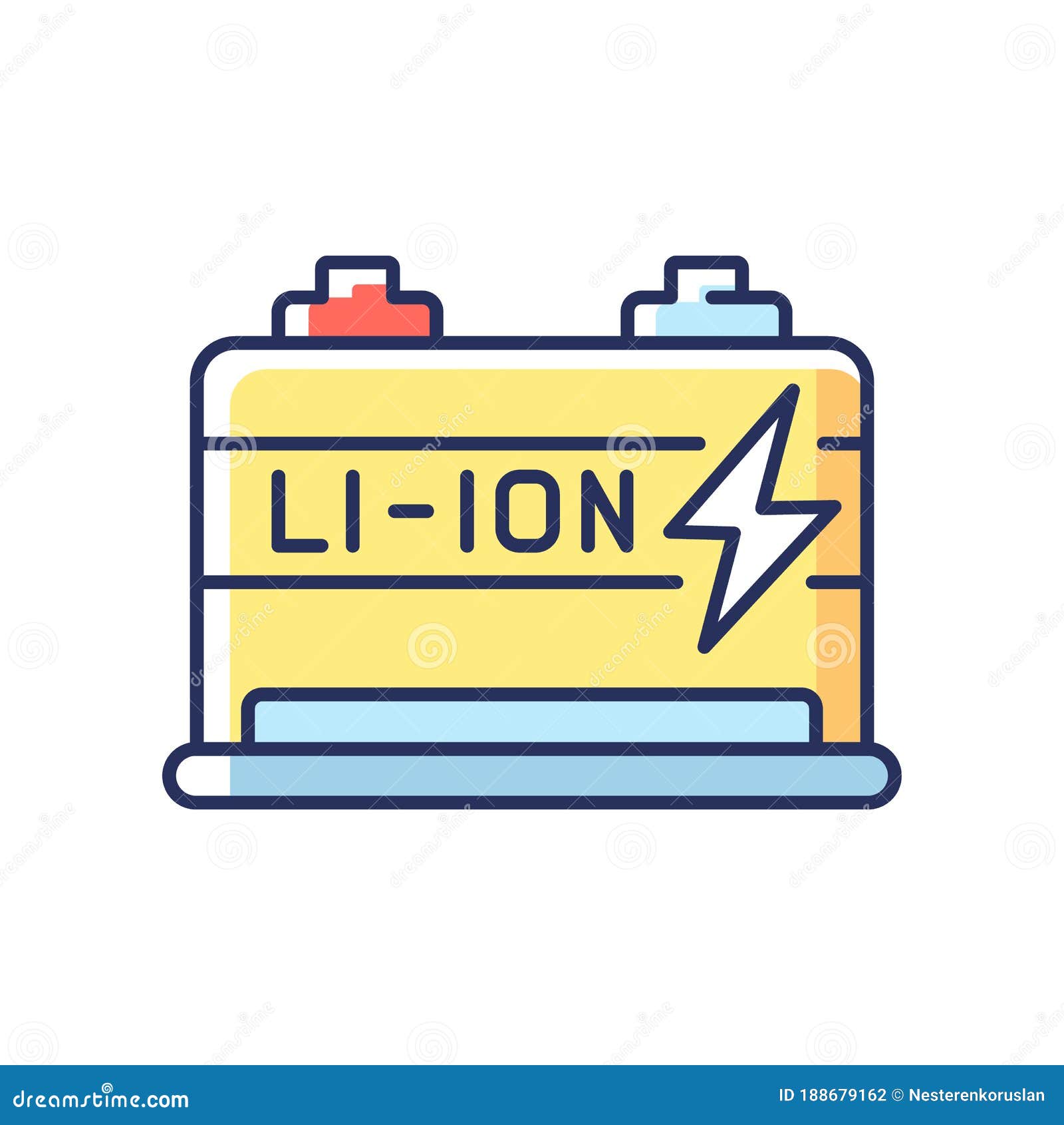 stijl Positief haag Lithium Ion Battery RGB Color Icon Stock Vector - Illustration of flat,  line: 188679162