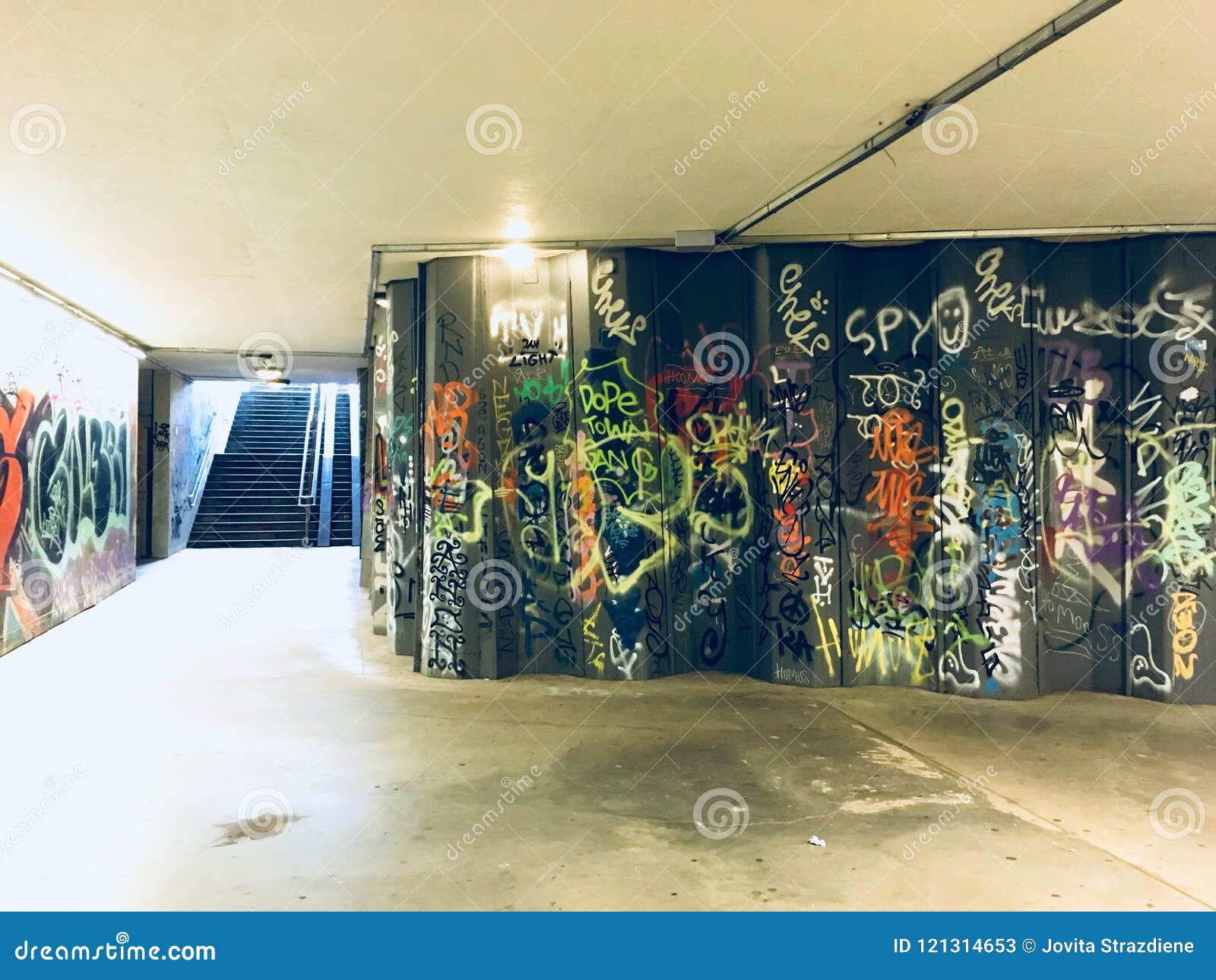 Graffiti Art Underground Passage Vilnius Editorial Stock Photo Image