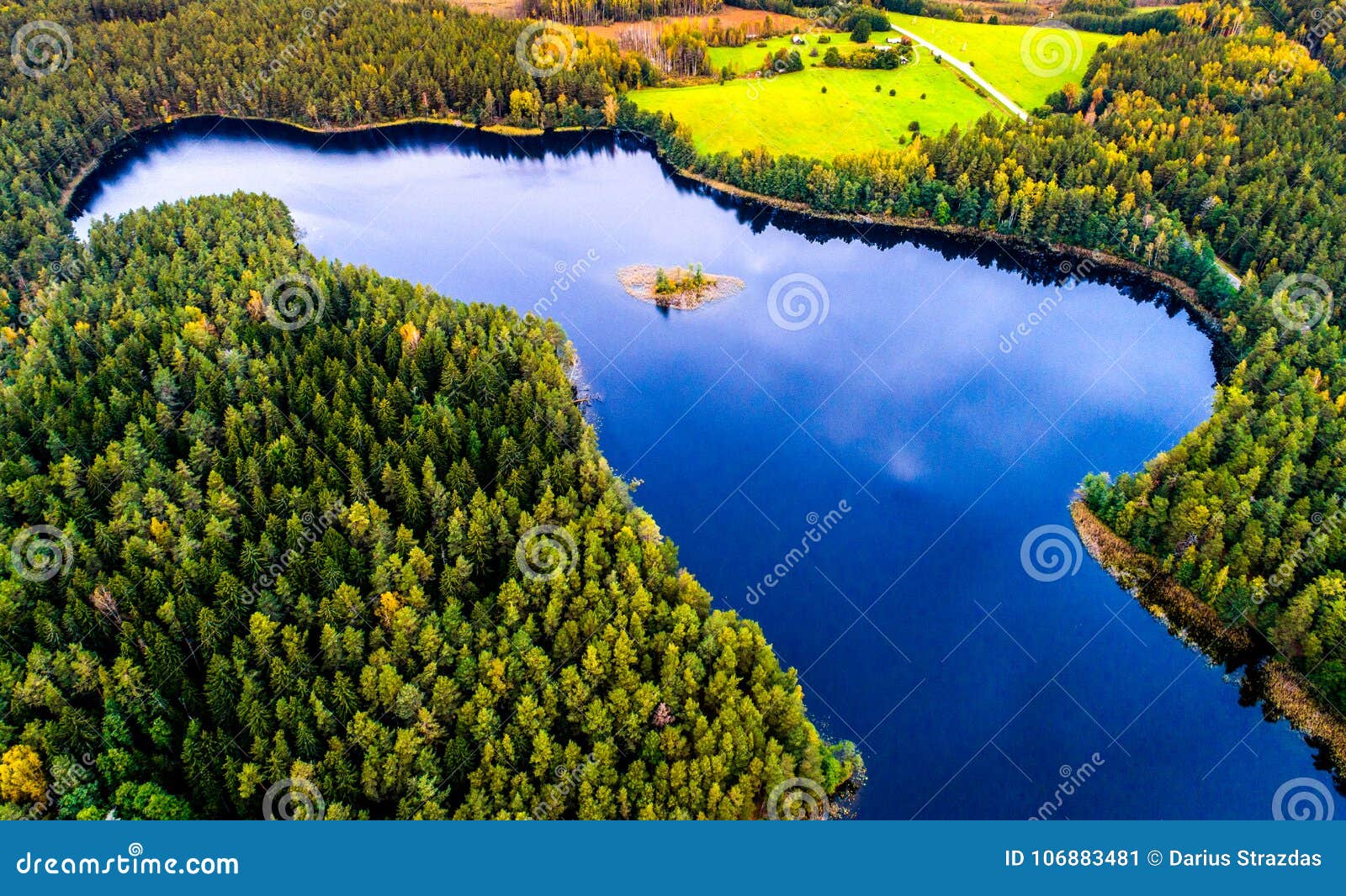 Lithuanian Lakes from Above, Aerial Stock Image - Image of background ...