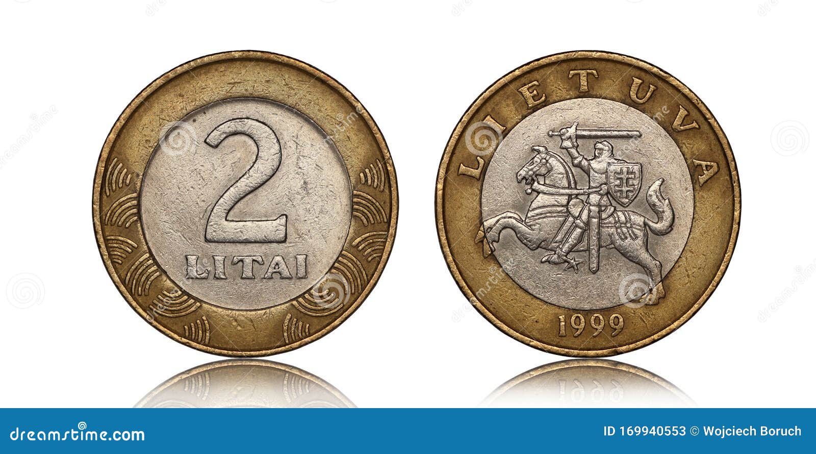 lithuanian two litai coin of 1999