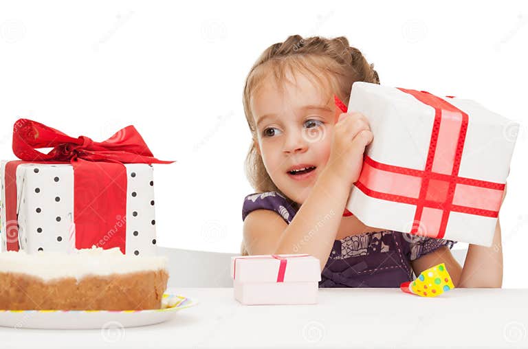 Litle Girl With Birthday Cake Stock Photo Image Of Girl Healthcare 