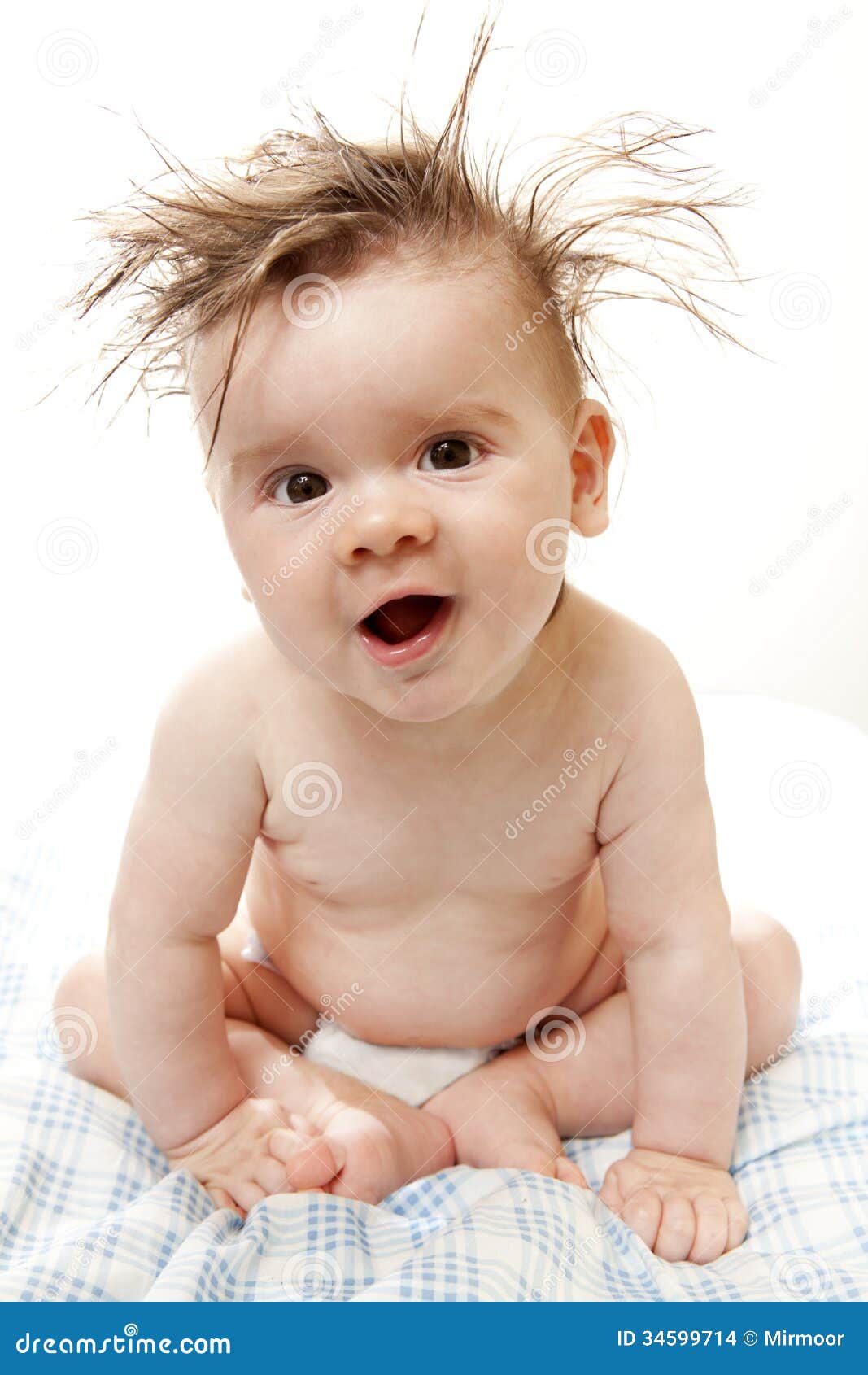 Litte Boy With Very Long Hair Stock Photo Image Of Funny Clean