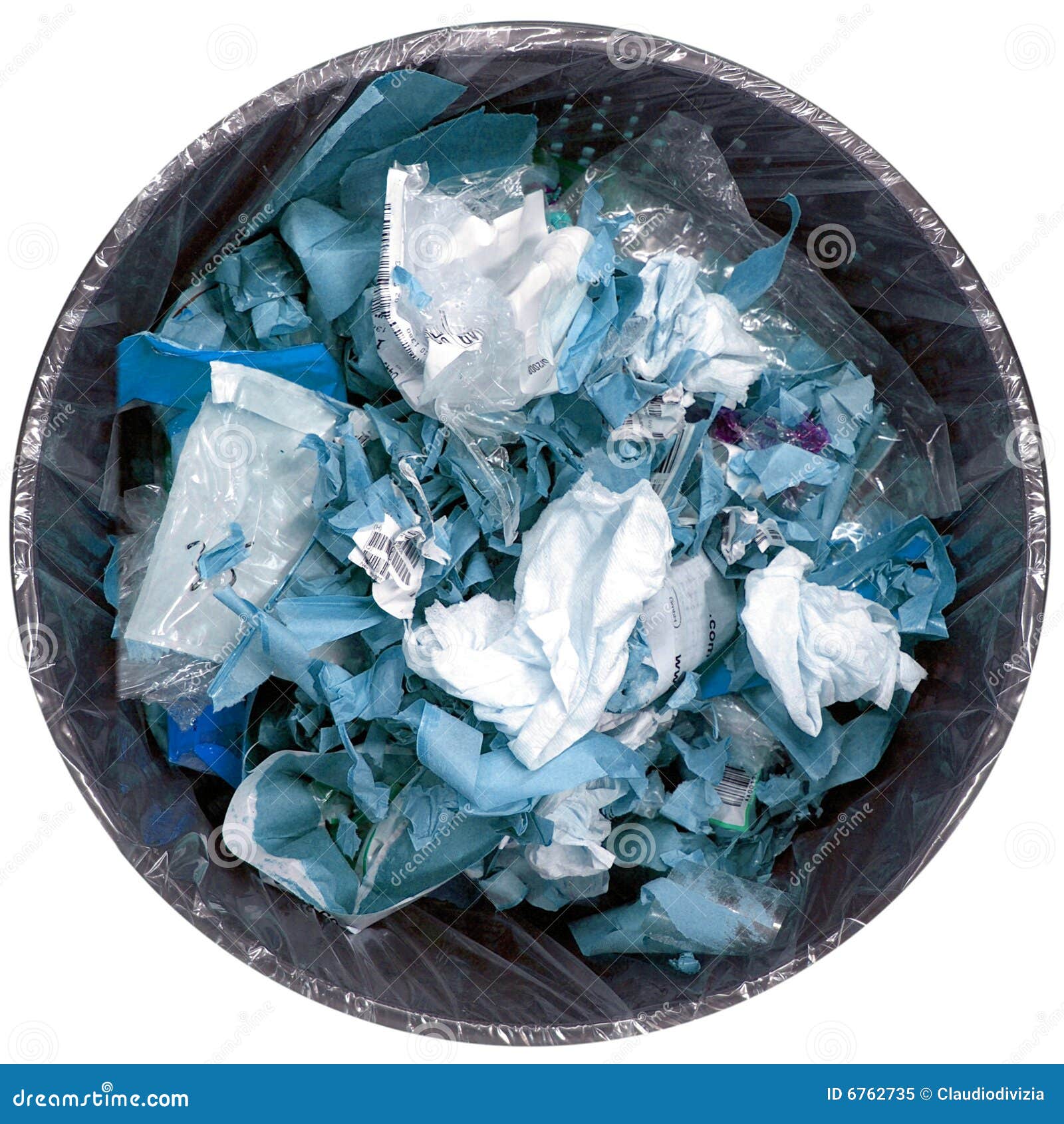 Litter bin trash can stock image. Image of paper, blue 6762735
