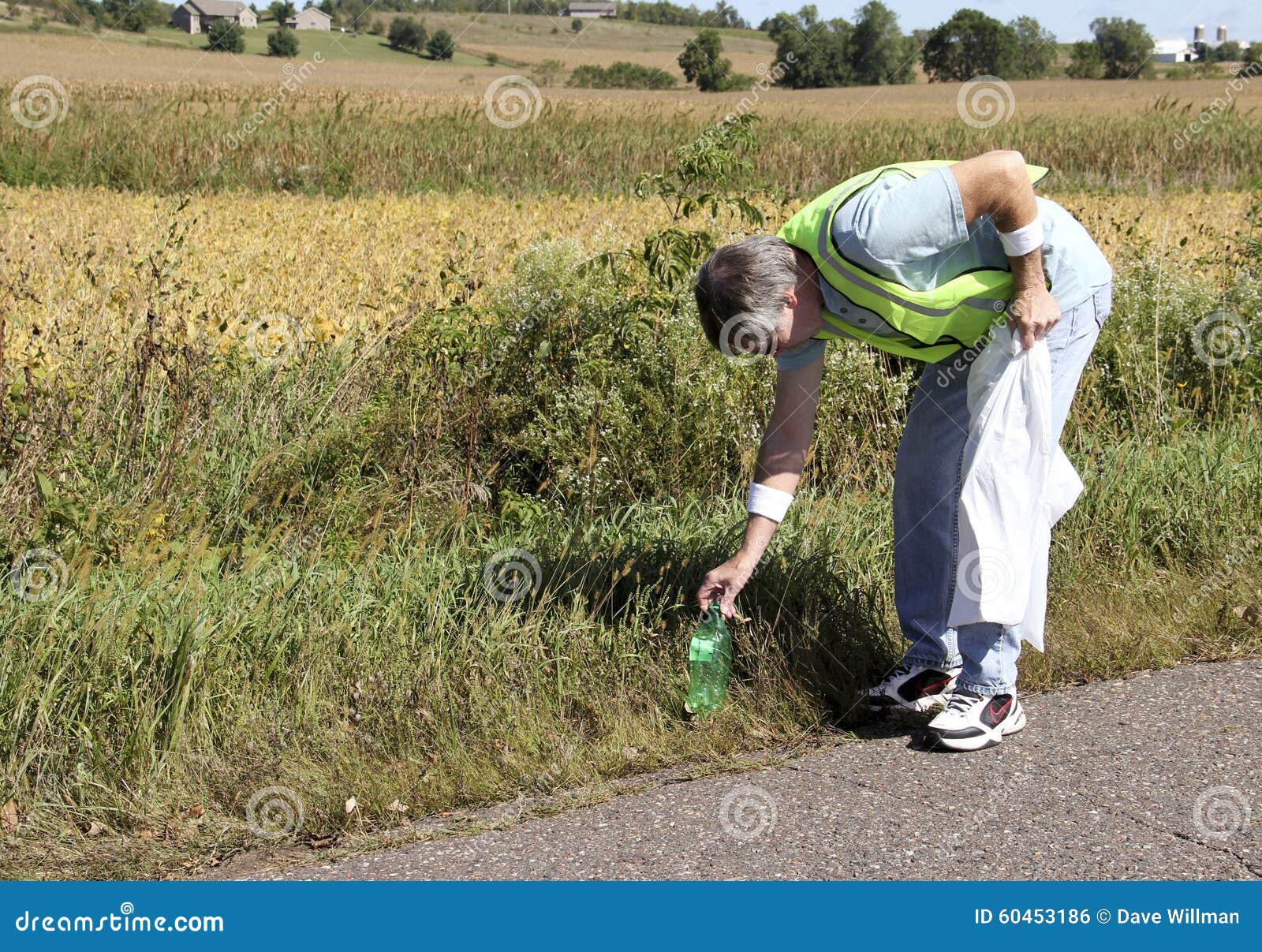 Litter Clean Up stock photo. Image of ditch, bottle, highway 60453186