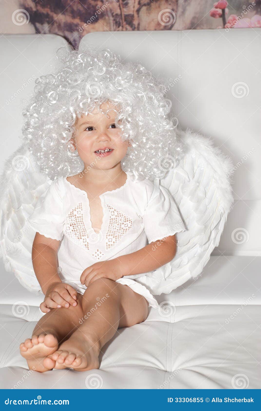 Little Angel Stock Image Image Of Adorable Infant Looking 33306855