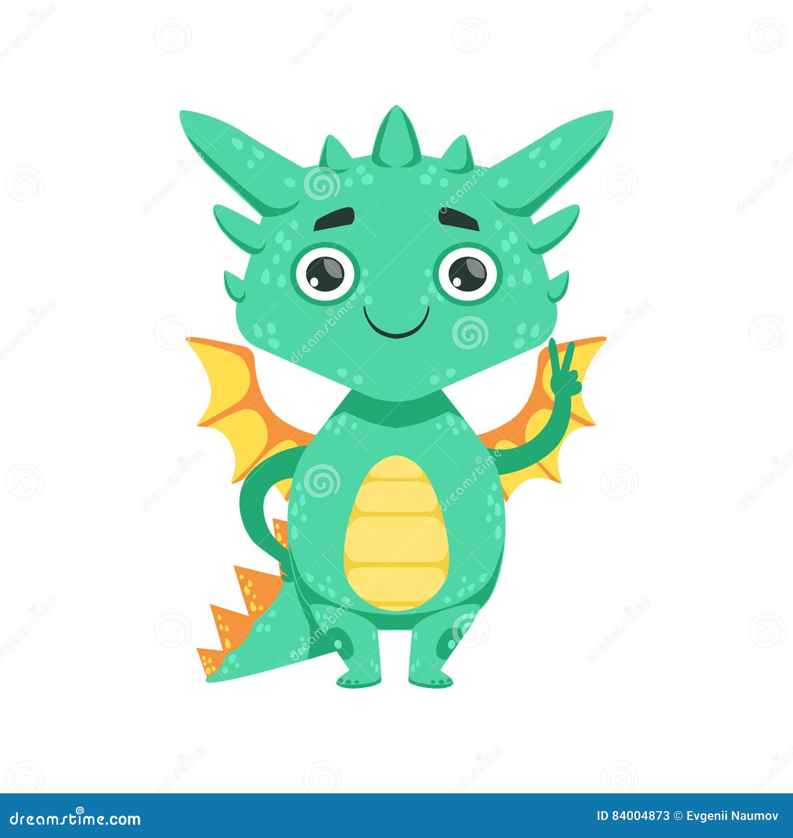 Little cute blue dragon, cartoon character. Baby dinosaur, pretty creature.  Generative AI art. Stock Illustration | Adobe Stock