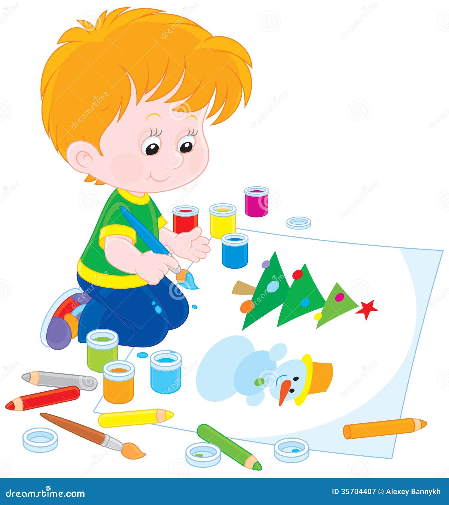 Christmas Tree Drawing little artist royalty free stock photography image 35704407 Christmas Tree Drawing little artist royalty free stock photography image 35704407