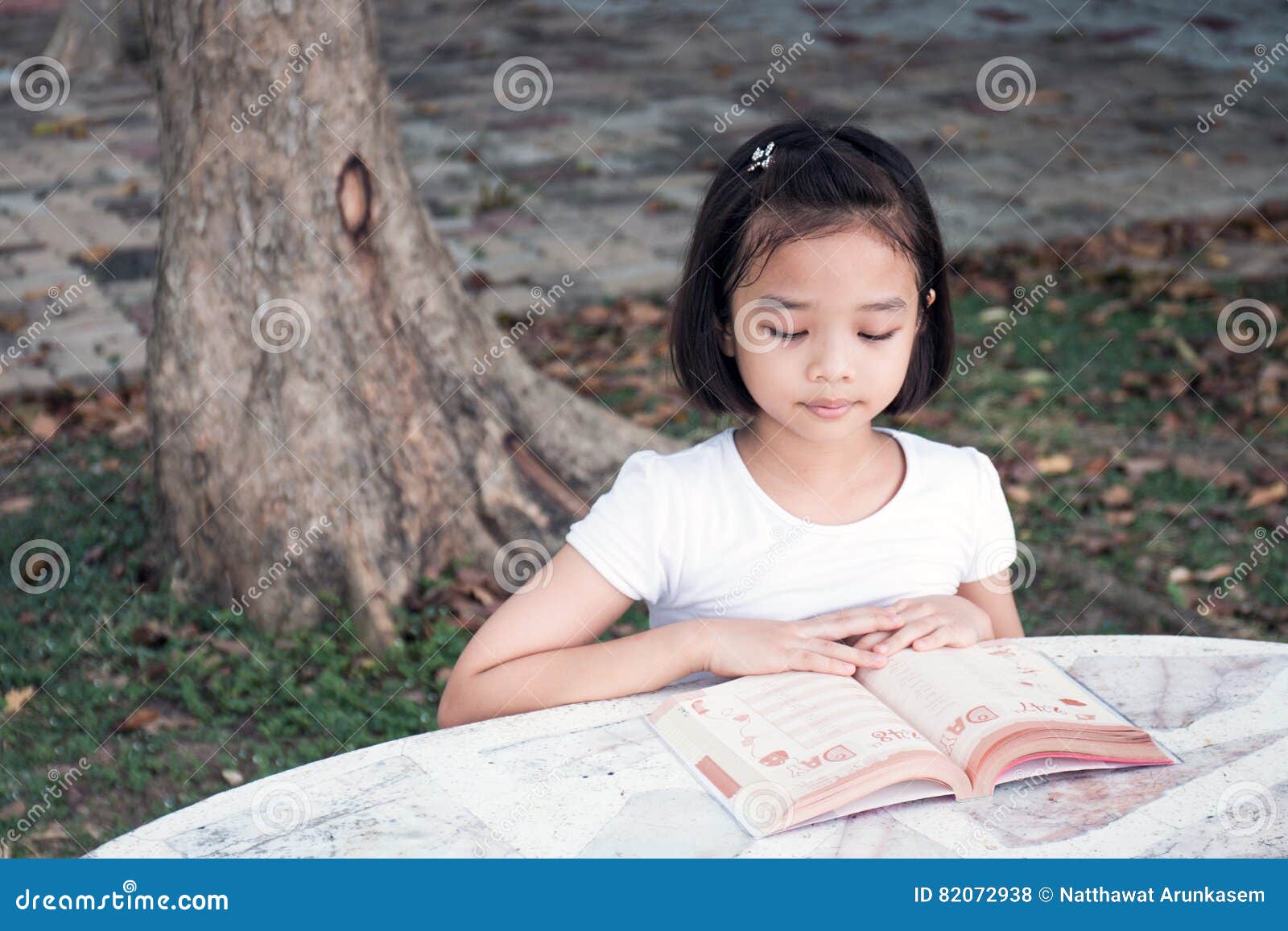 Little Asian Child Reading a Book Stock Photo - Image of knowledge ...