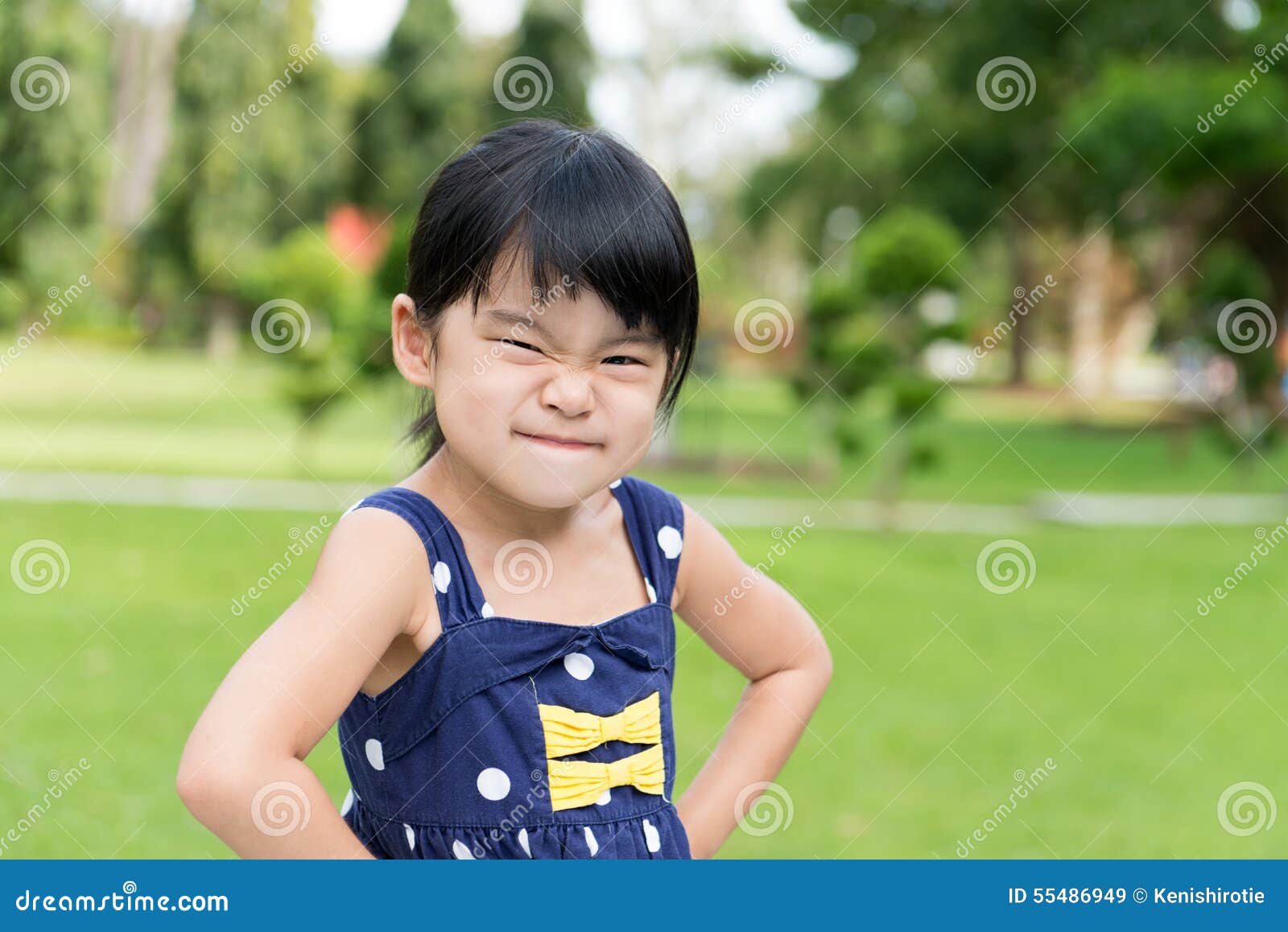 little asian girl in the park