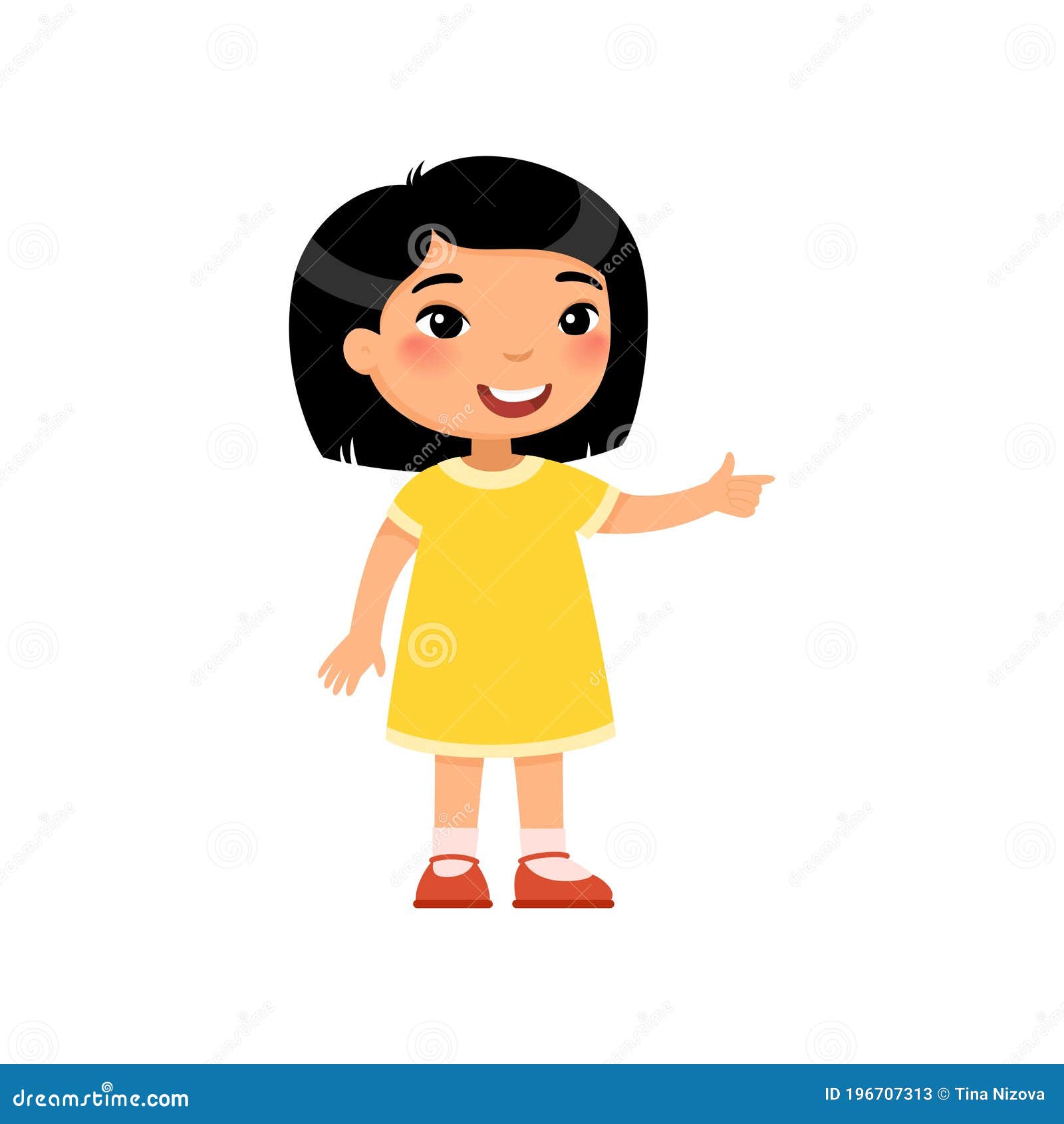 A little asian girl animated