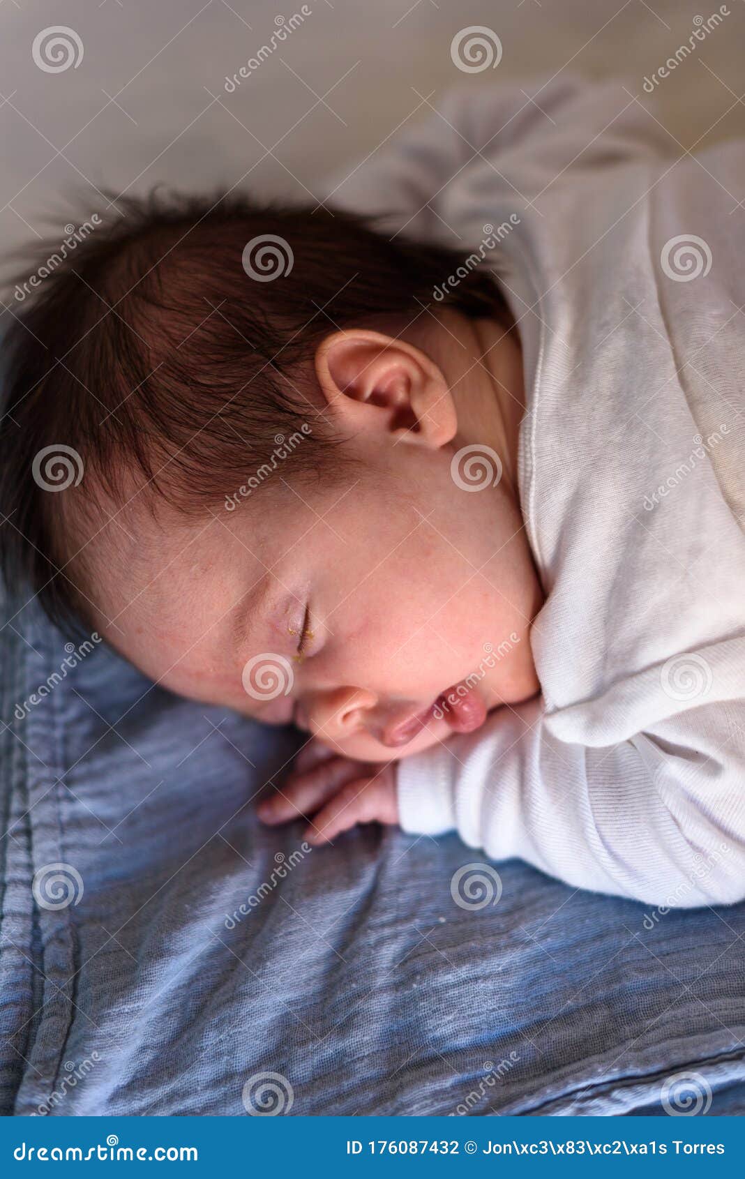 Little Baby Asleep in a Crib Stock Photo Image of happy, cuckoo
