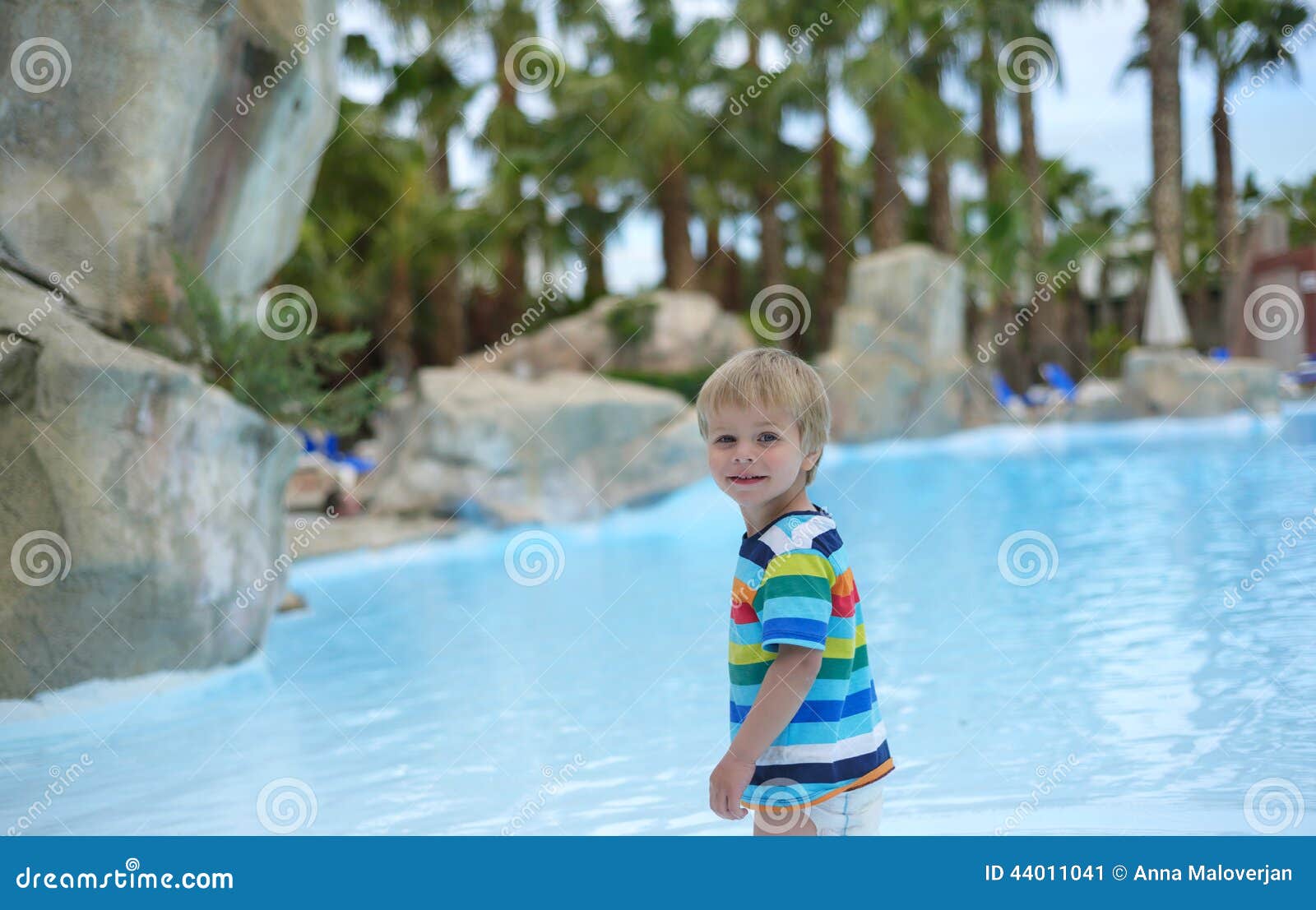 Little Baby Boy Near Swimming Pool Stock Image - Image of hotel, young