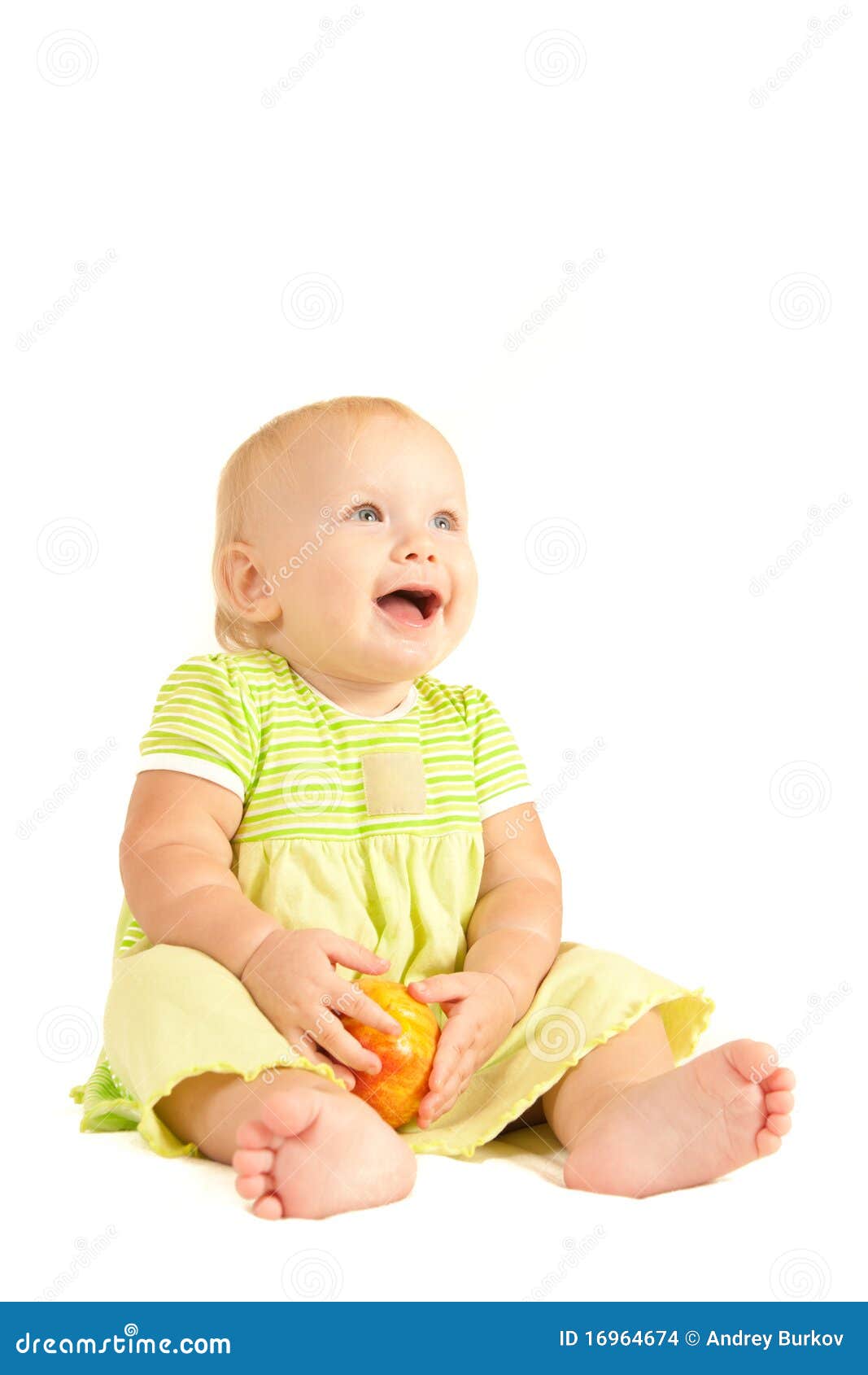 Little baby eat red peach stock photo. Image of nature 16964674