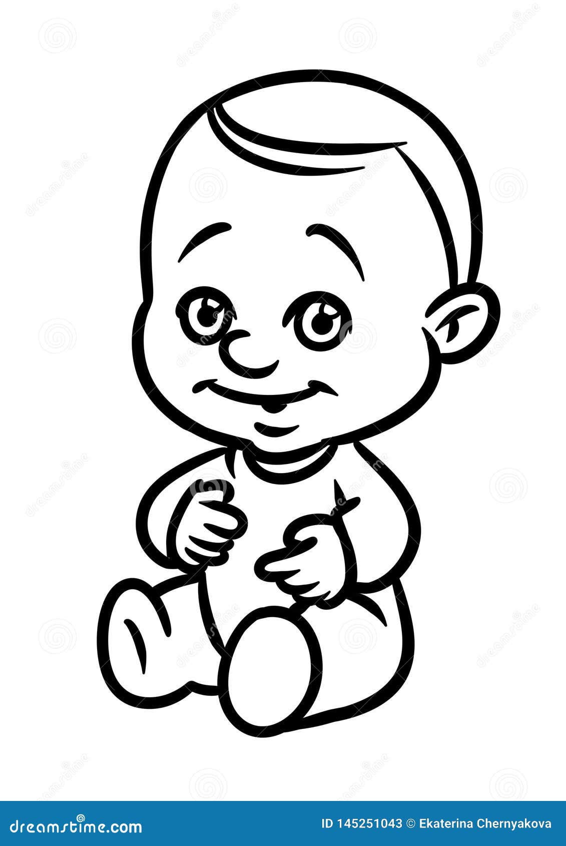 Little Baby Kid Boy Overalls Character Cartoon Coloring Page Stock ...