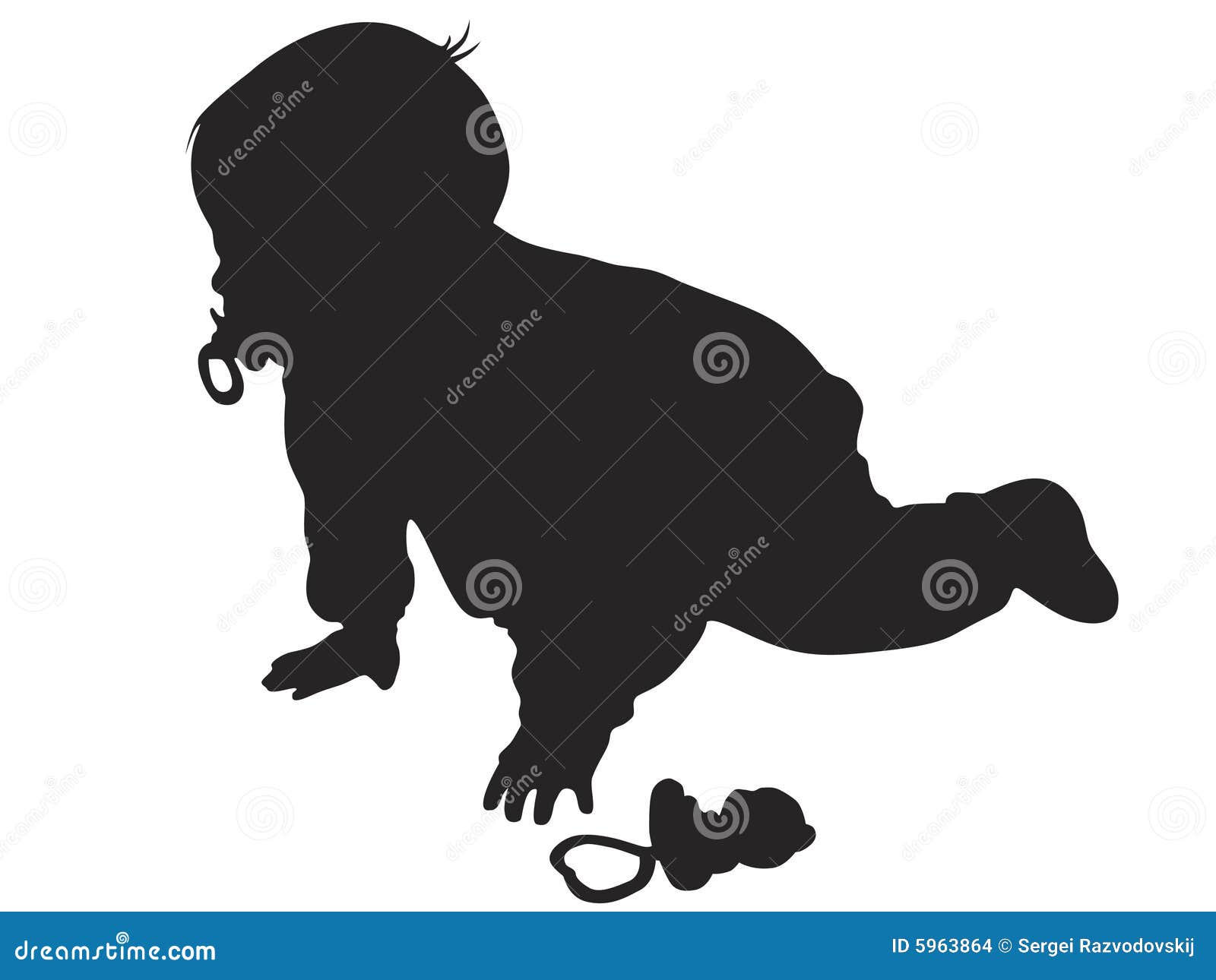 Download Little baby silhouette stock vector. Illustration of ...