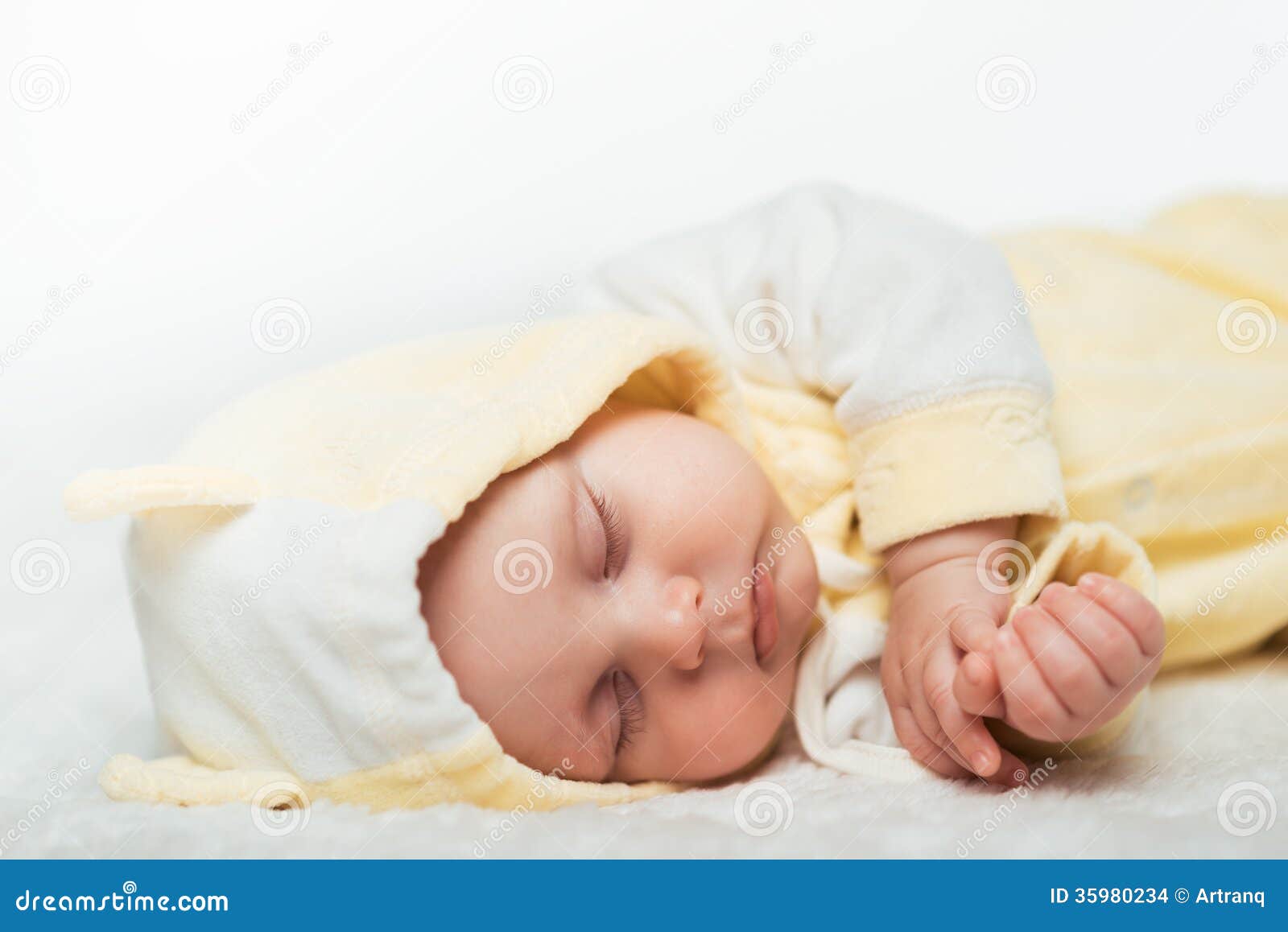 Little Baby is Sleeping on the Carpet Stock Photo Image of child