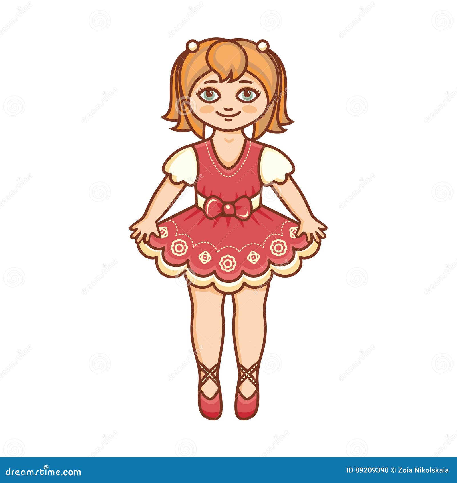 A Little Ballerina in a Beautiful Dress. Stock Vector - Illustration of ...