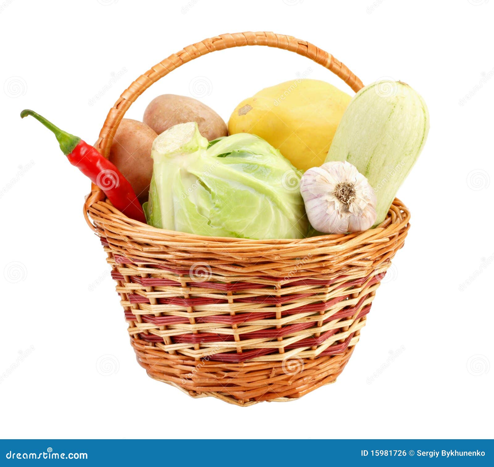 Little Basket with Vegetables Stock Photo Image of kitchen, garlic
