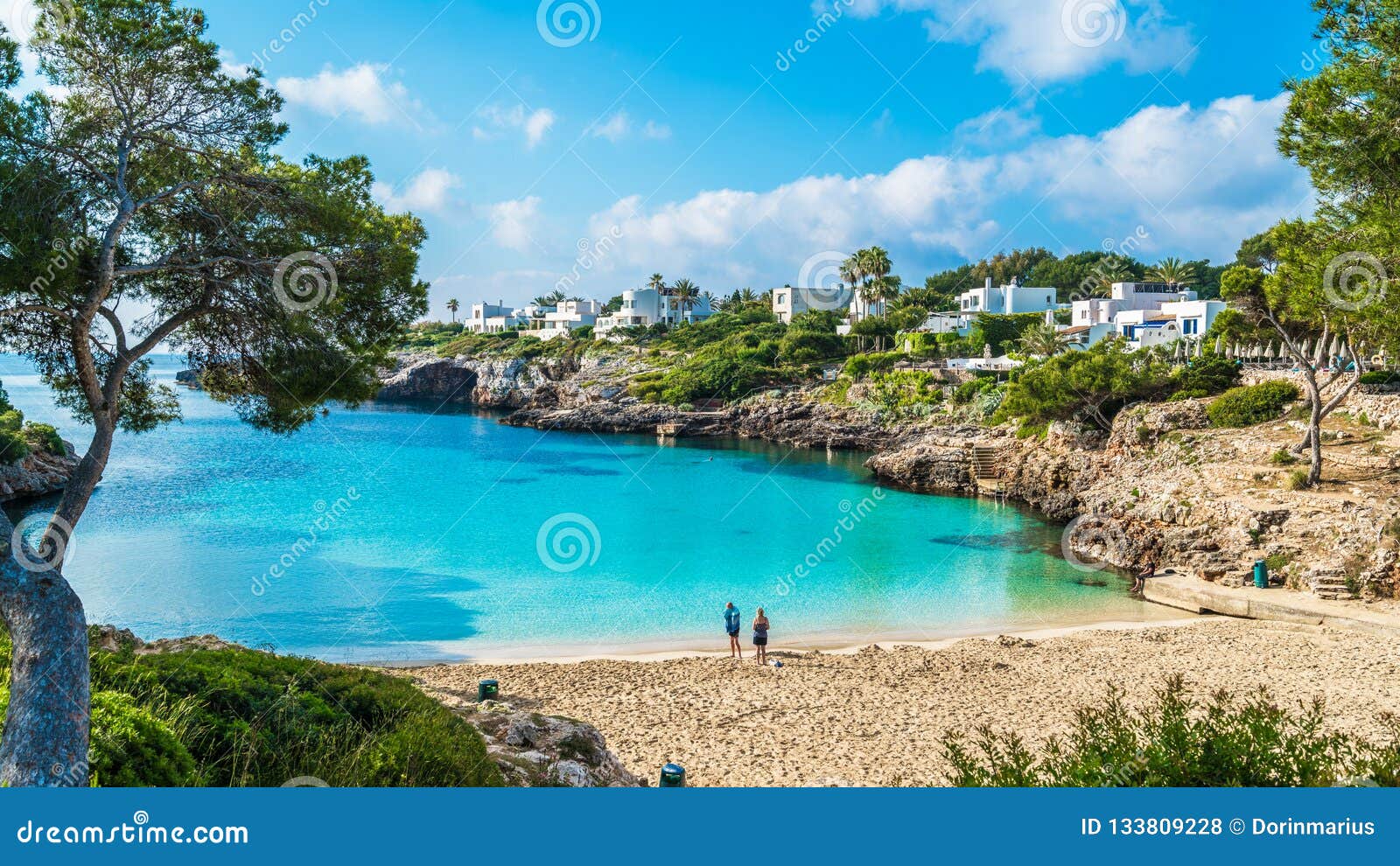 little beach cala esmeralda, cala d`or city, palma mallorca, spain