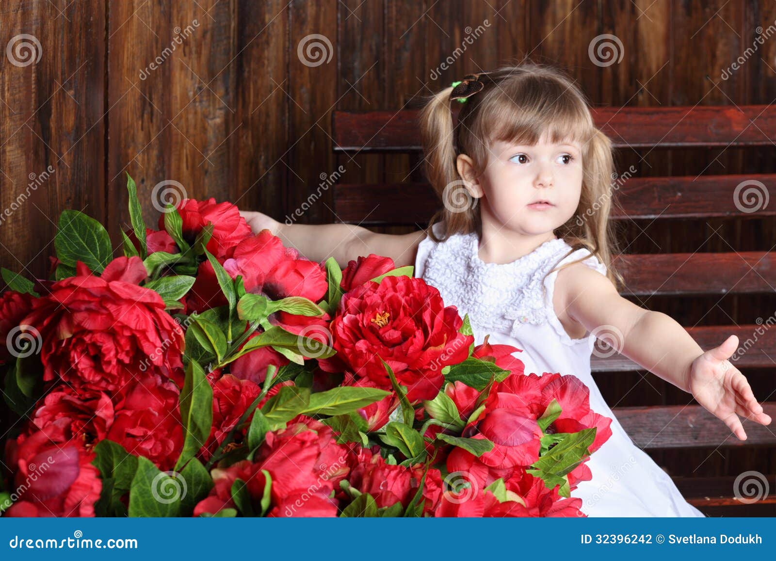 red dress with little white flowers