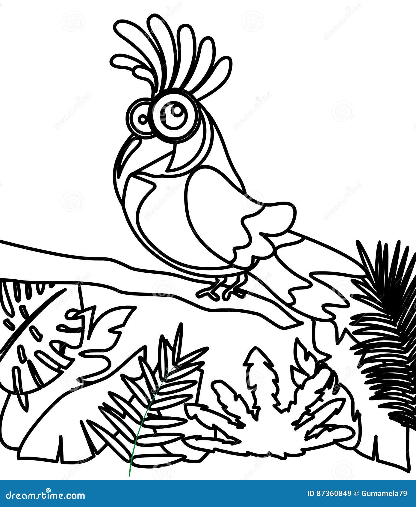 Funny Little Bird Coloring Page for Kids Gráfico por